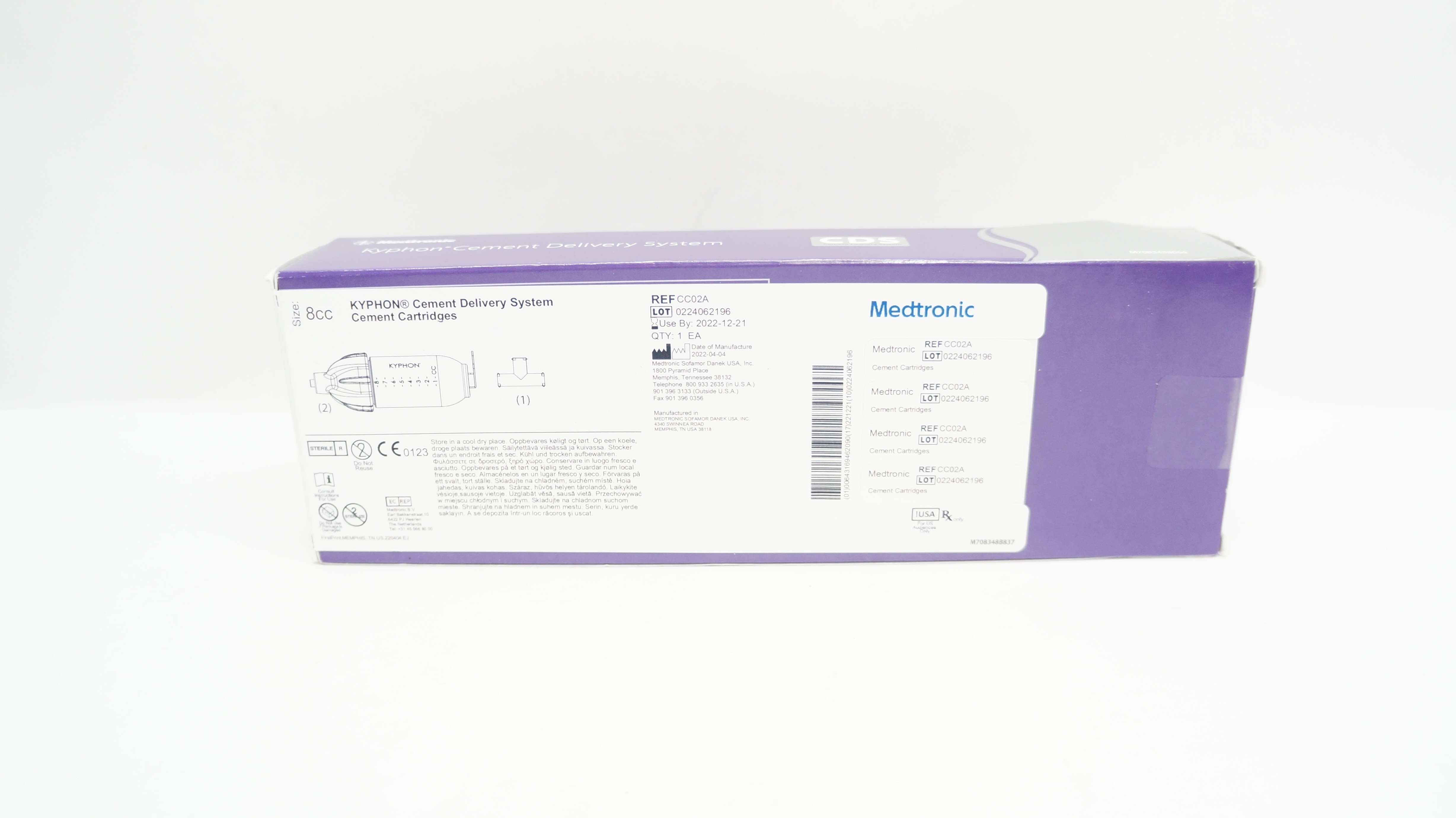 Medtronic CC02A KYPHON Cement Delivery System Cartridge, Size 8cc (x)