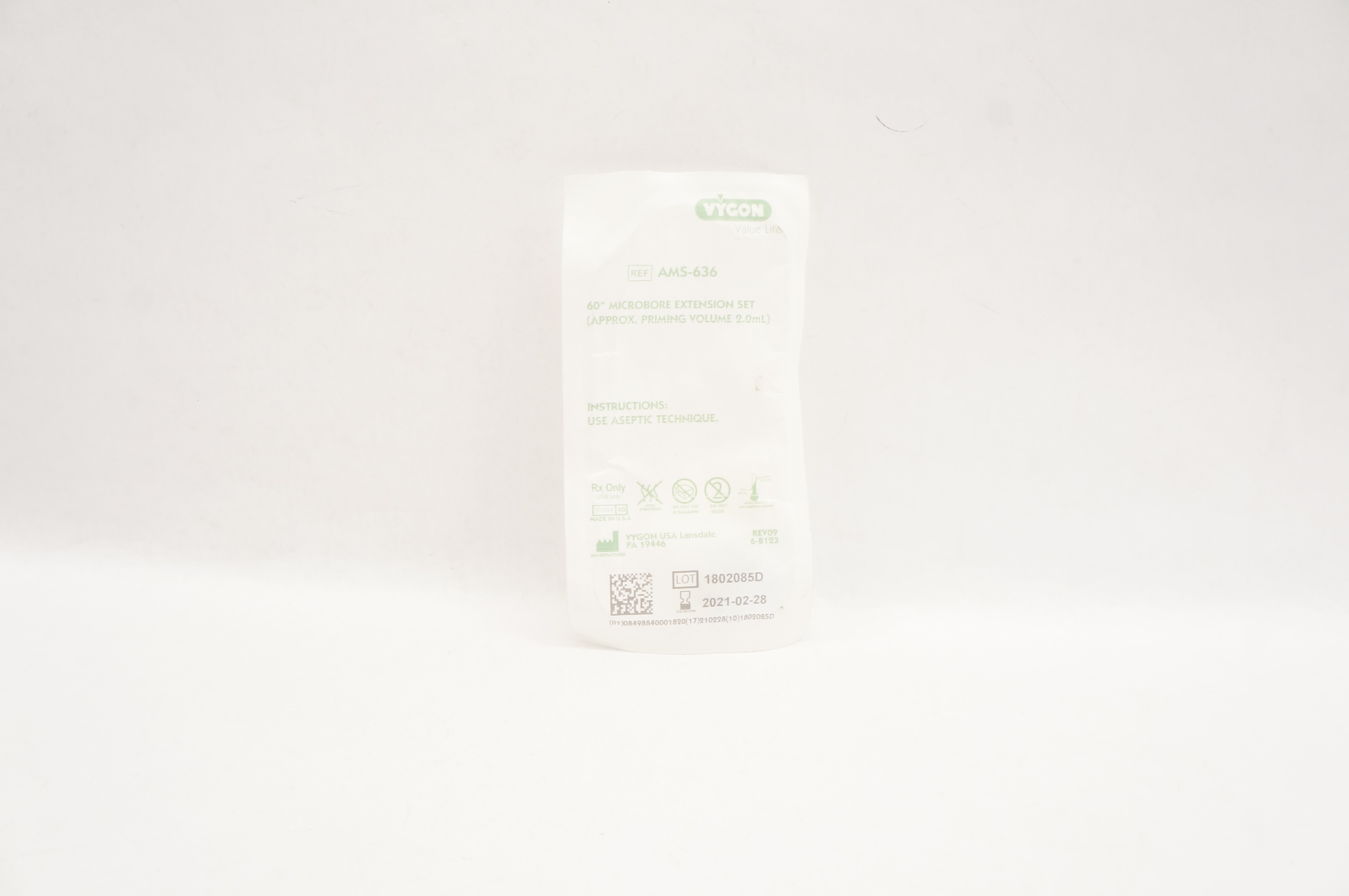 Vygon AMS-636 Microbore Extension Set  Approx. Priming Volume 2.0ml x 60inch (x)