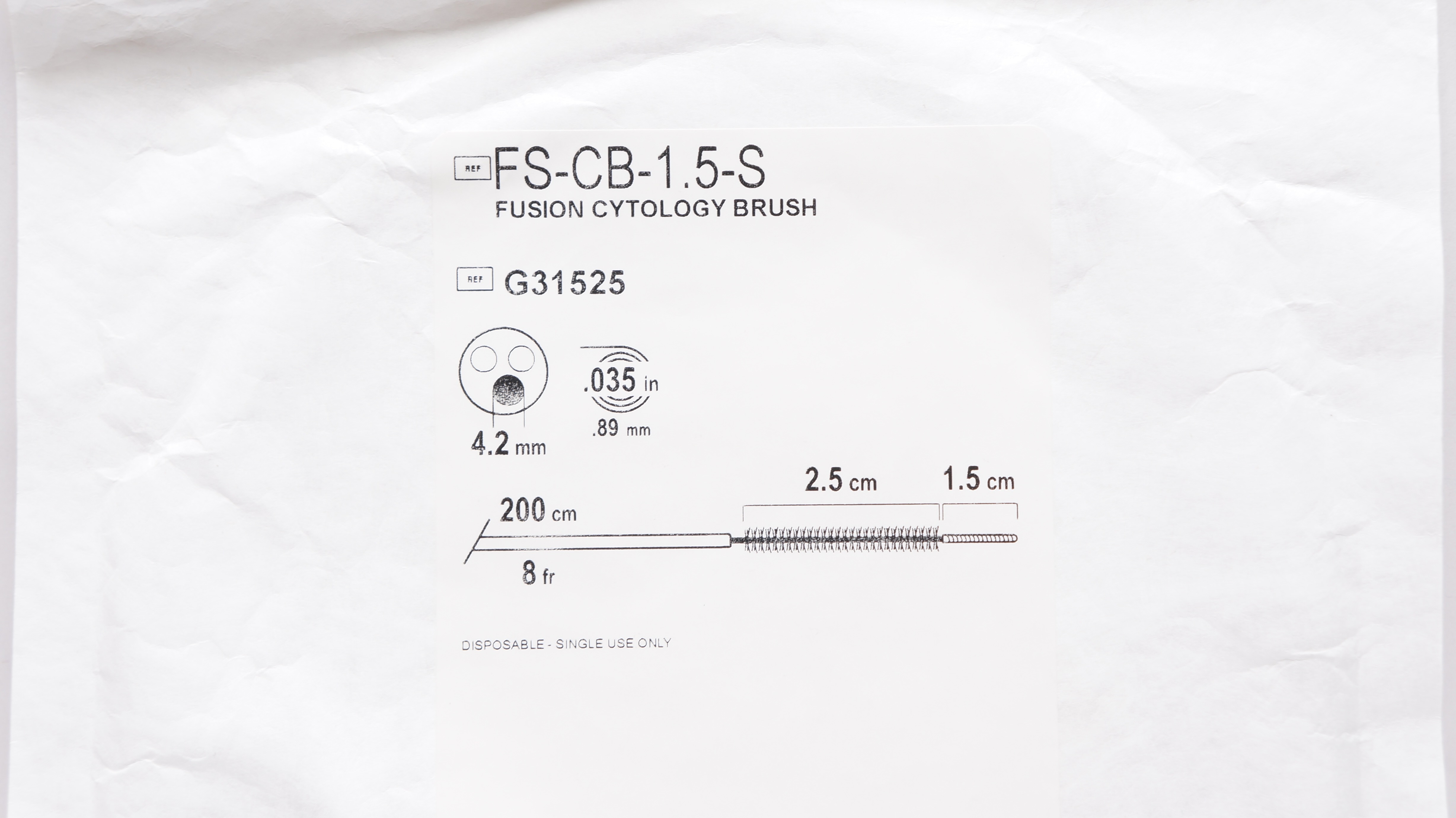 Cページ Cook Medical G31525 Fusion Cytology Brush 4.2mm x 8Fr. x 2.5cm x 1.5cm