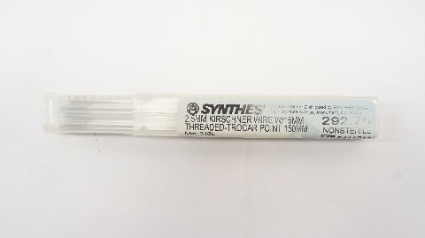 Synthes 292.75 2.5mm Kirschner Wire w/15mm Threaded-Trocar Point150mm-Pack of 10