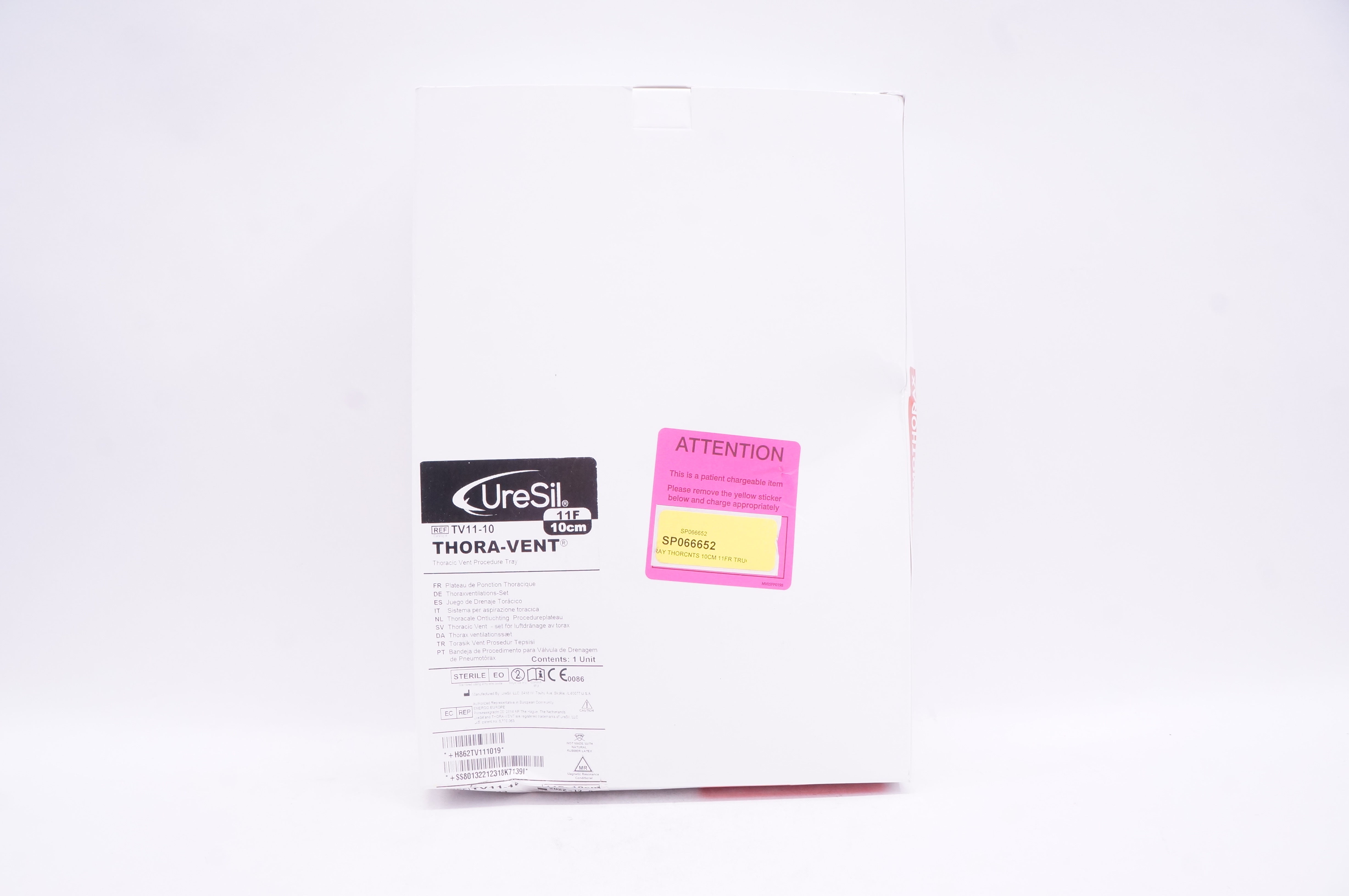 UreSil TV11-10 Thora-Vent Thoracic Vent Procedure Tray 11F x 10cm