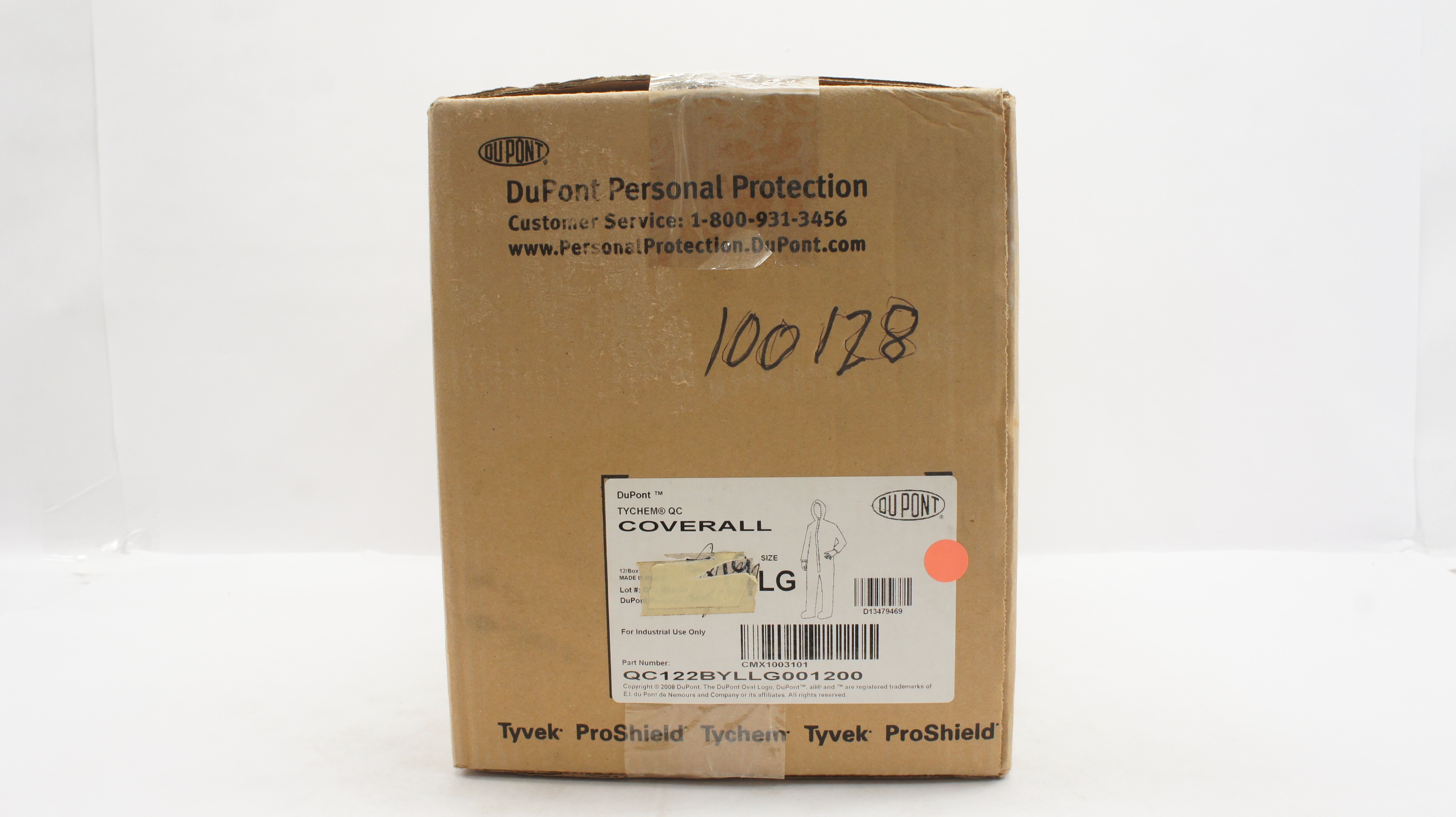 DuPont QC122BYLLG001200 Tyvek Tychem QC Coverall Size LG - Case of 12