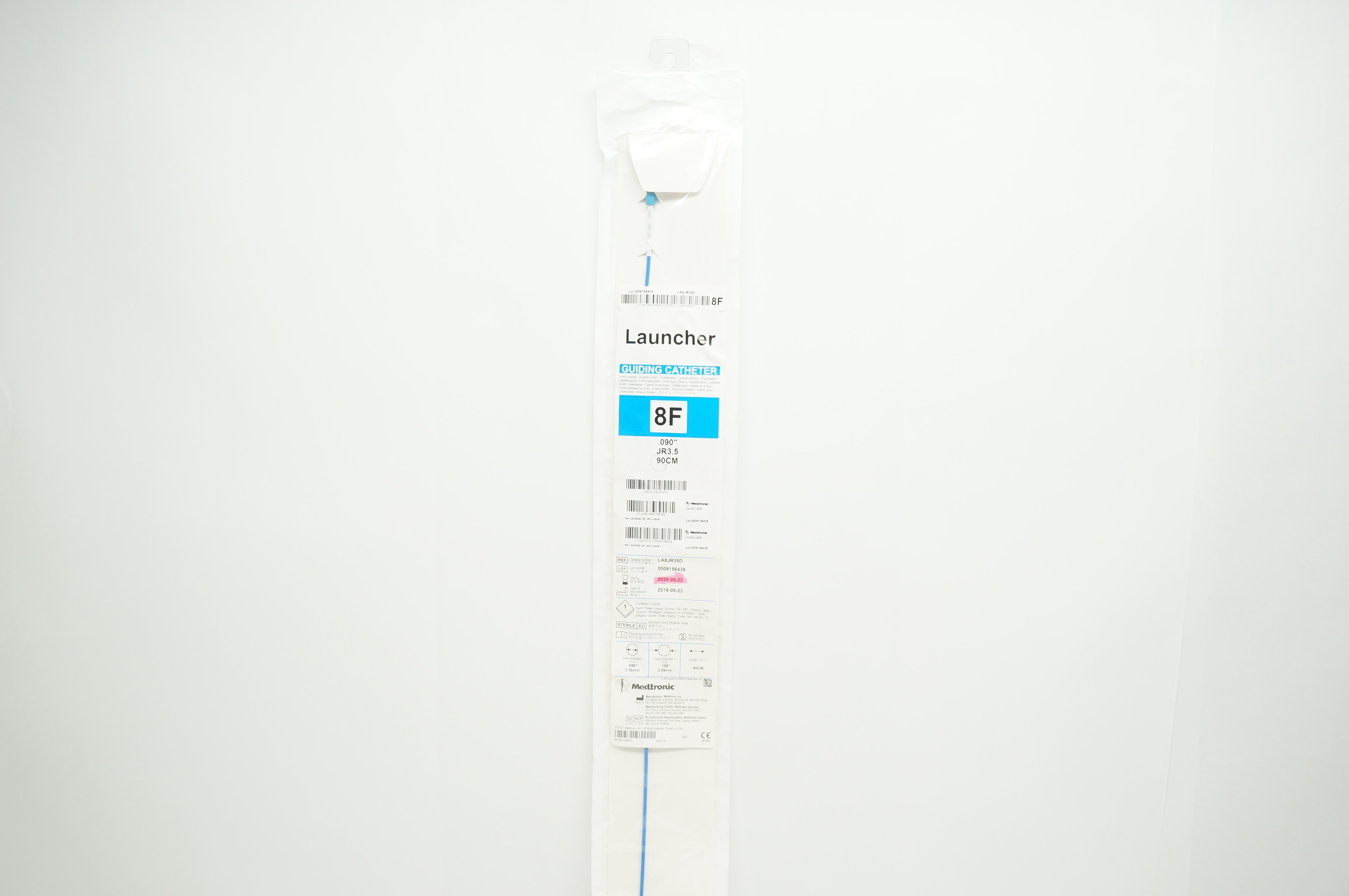 Medtronic LA8JR35D Launcher Guiding Cath. 8F x .090inch, JR3.5 (x)