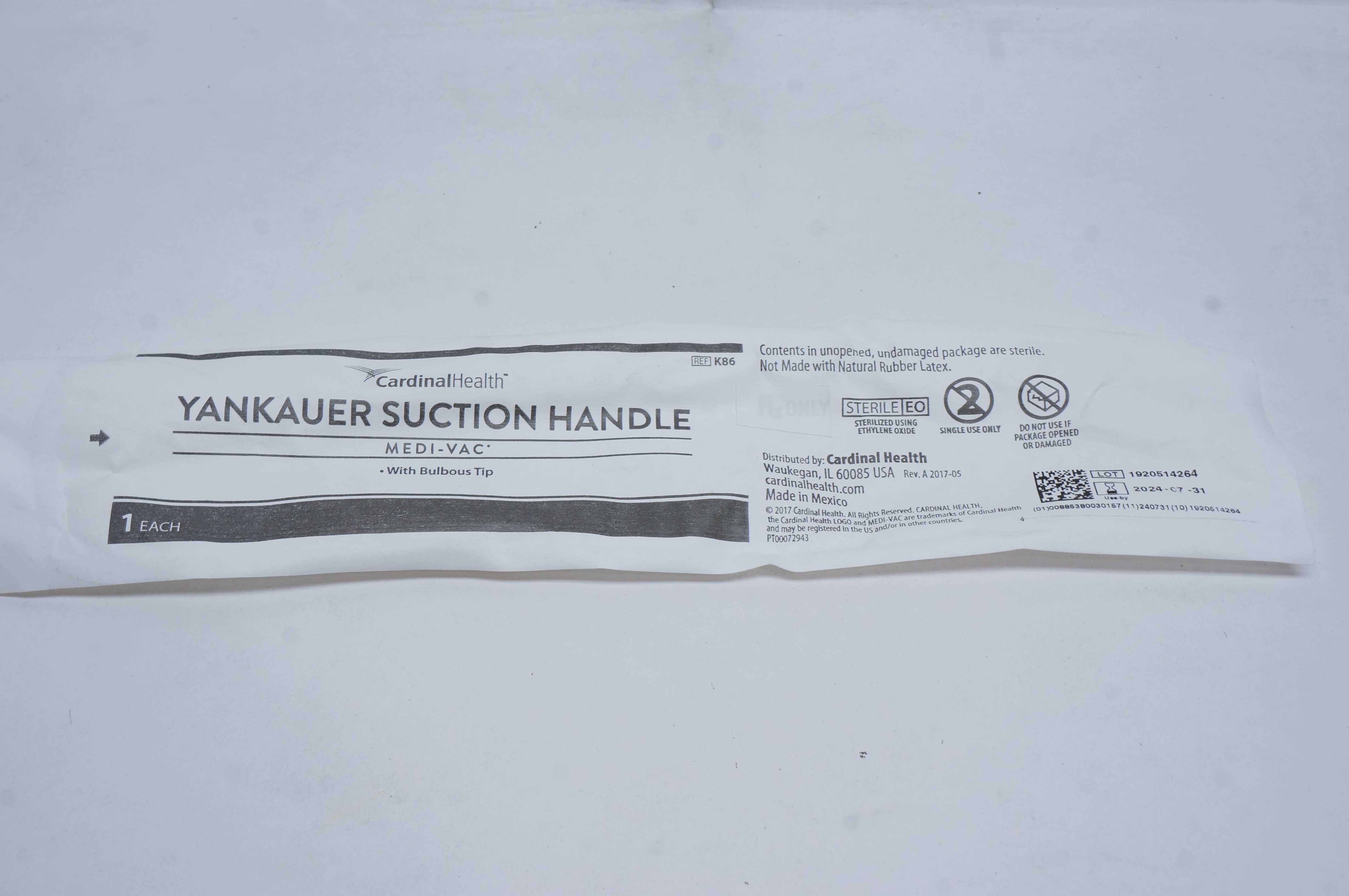 Cardinal Health K86 Yankauer Suction Handle Medi-Vac