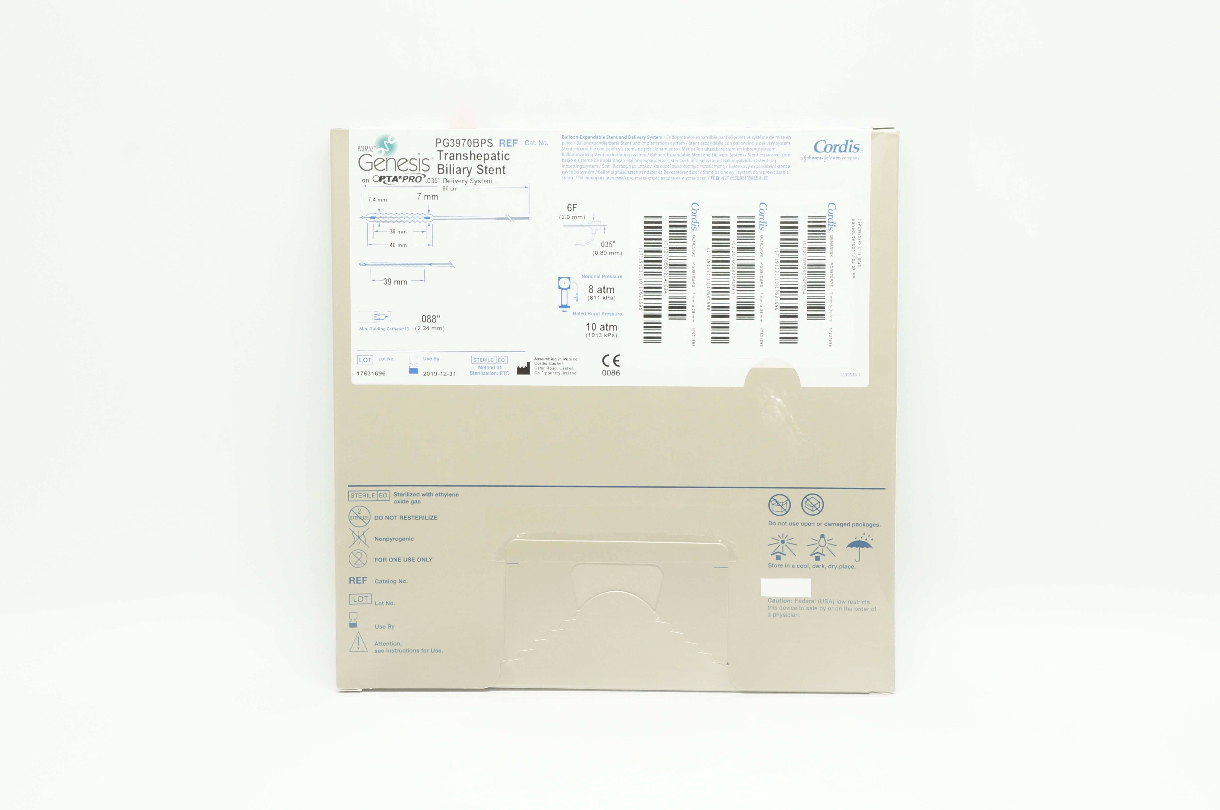 Cordis PG3970BPS Genesis Opta PRO Transhepatic Biliary Stnt. 6F x 80cm (x)