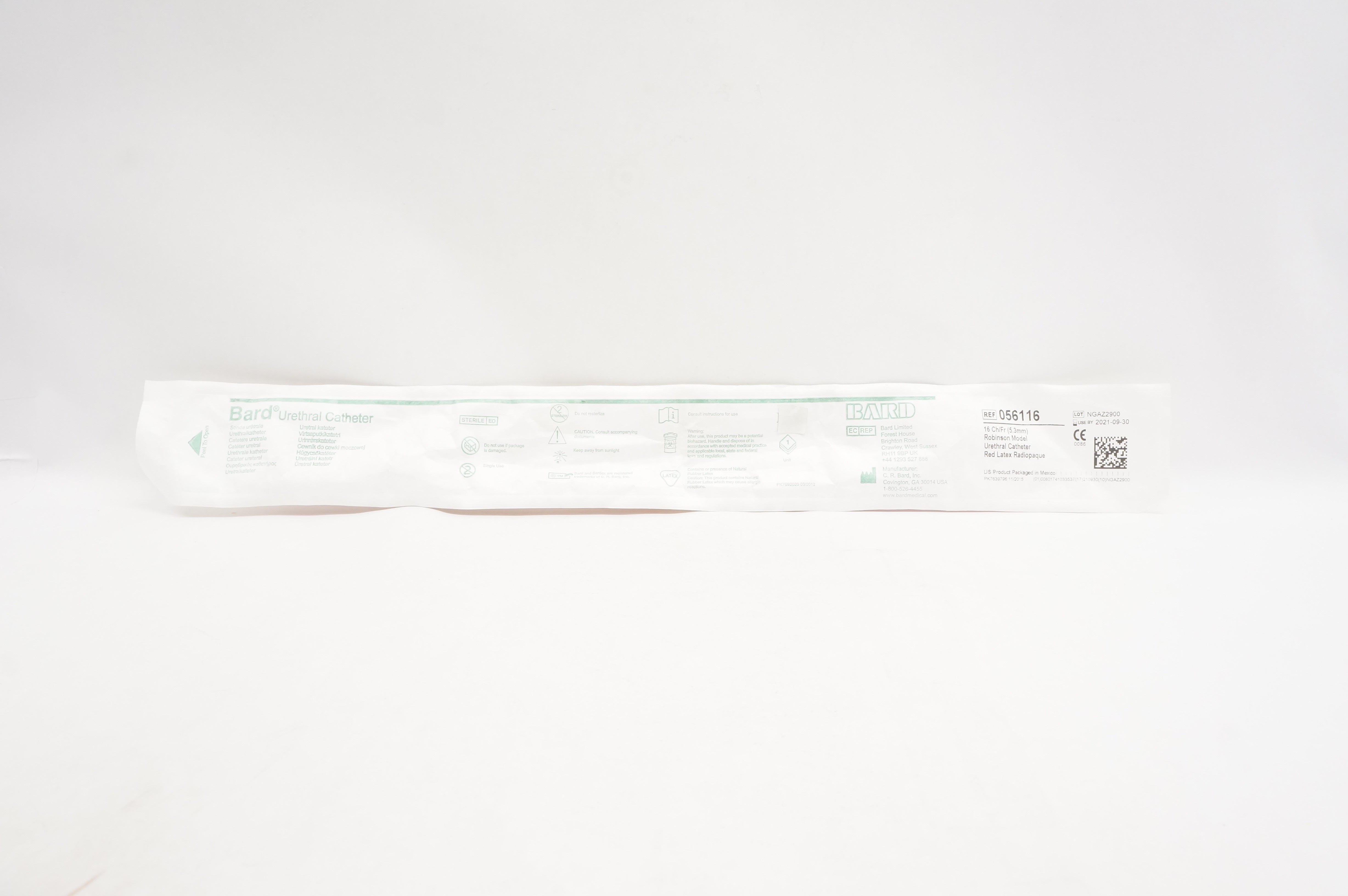 Bard 056116 Urethral Cath. Robinson Model 16Fr. (x)
