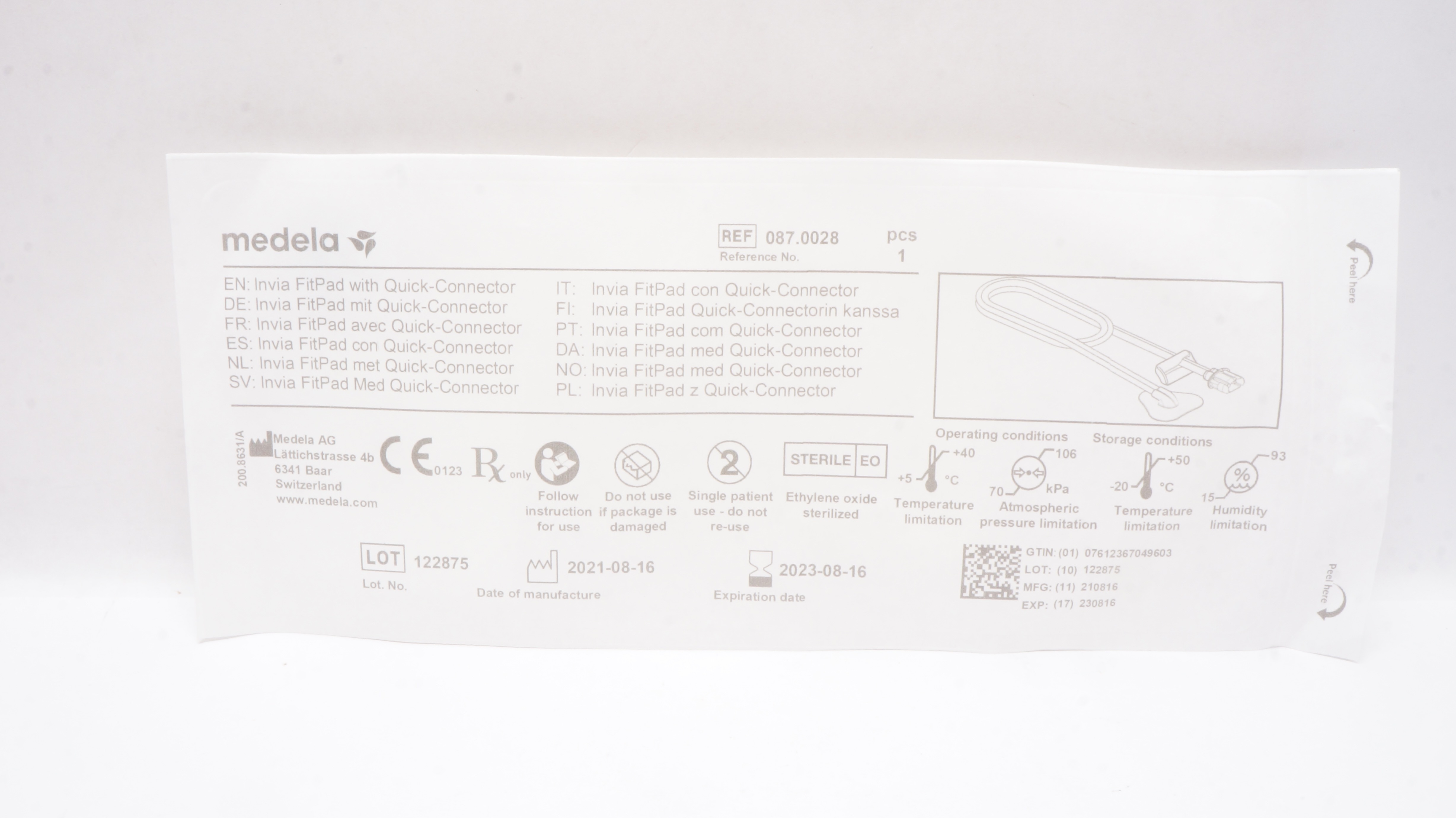 Medela 087.0028 Invia FitPad with Quick-Connector (x)