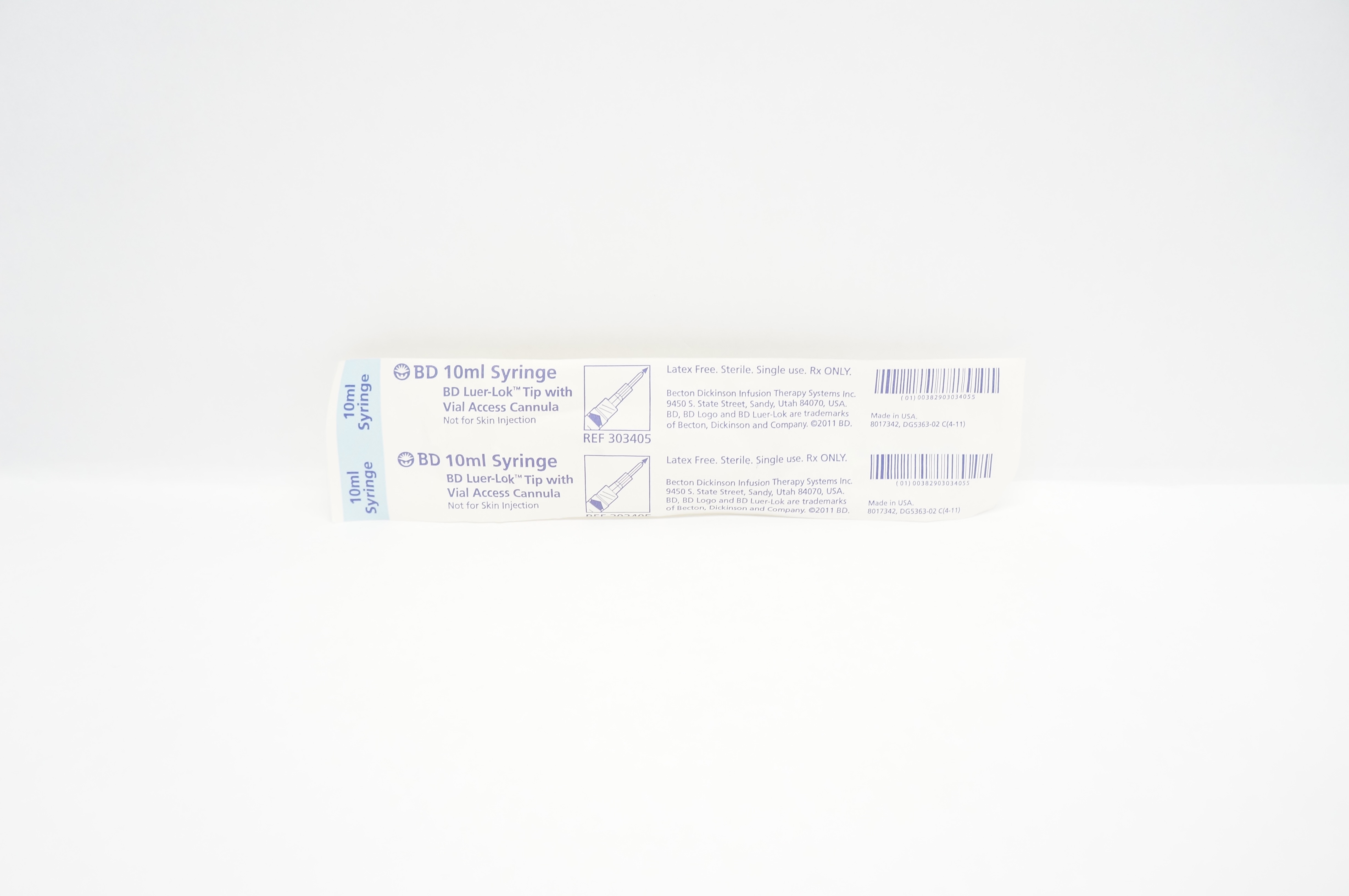 BD 303405 Luer-Lok Tip 10mL Syringe with Vial Access Cannula