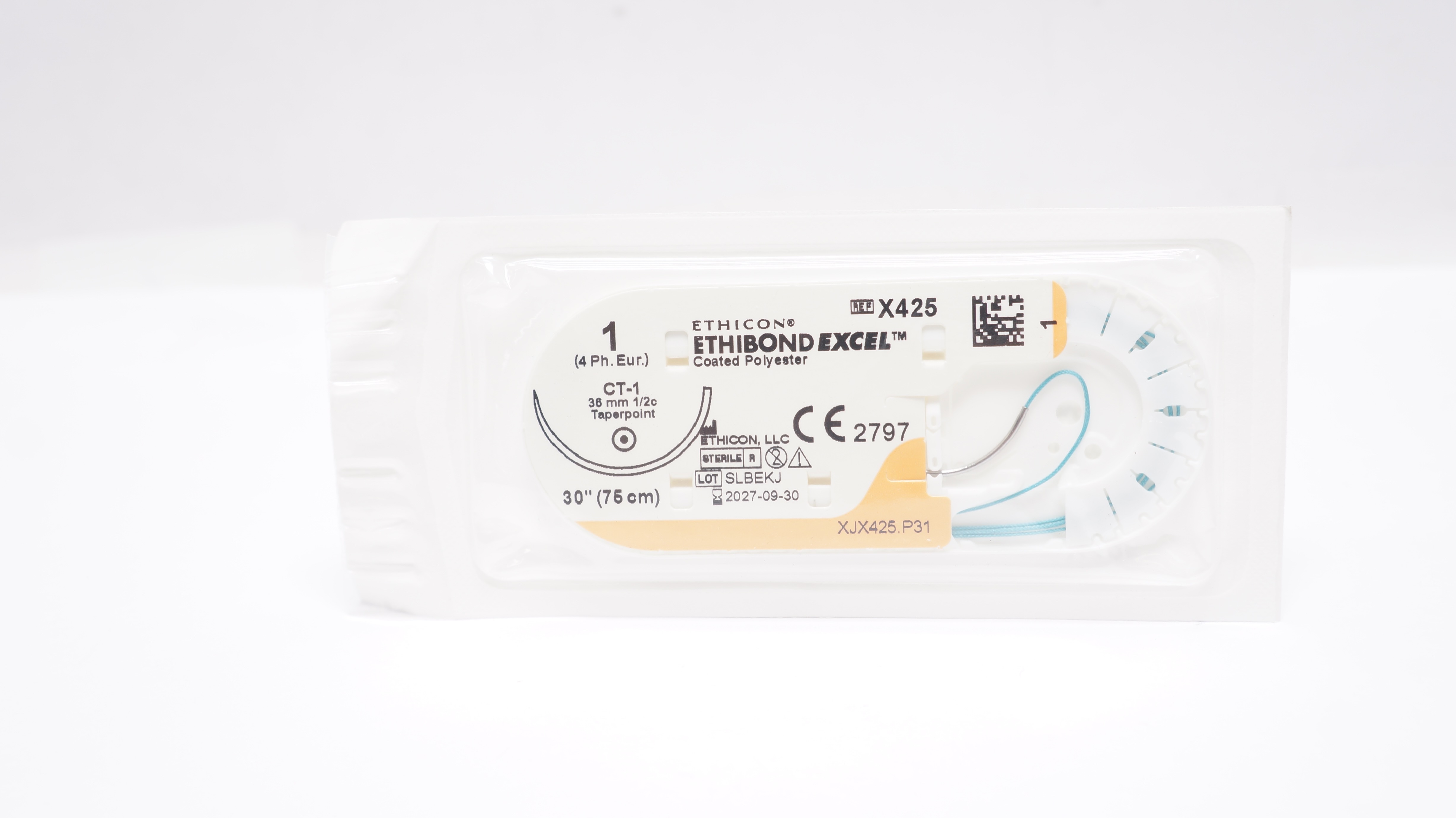 Ethicon X425 1 Ethibond Excel Green Braided Stre CT-1 36mm 1/2c Taperpoint 30inch
