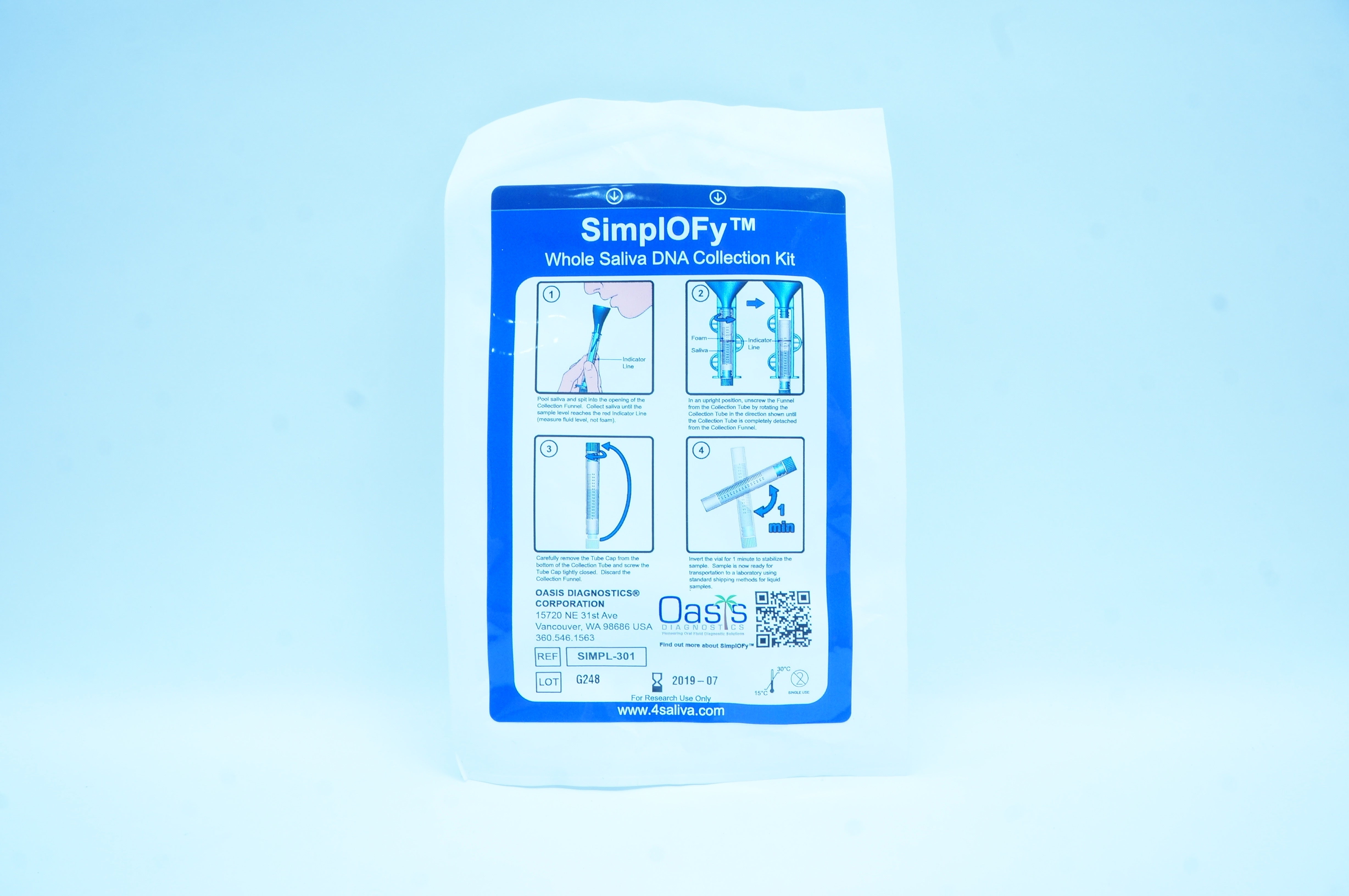 Oasis Diagnostics SIMPL-301 SimplOFy Whole Salvia DNA Collection Kit (x)