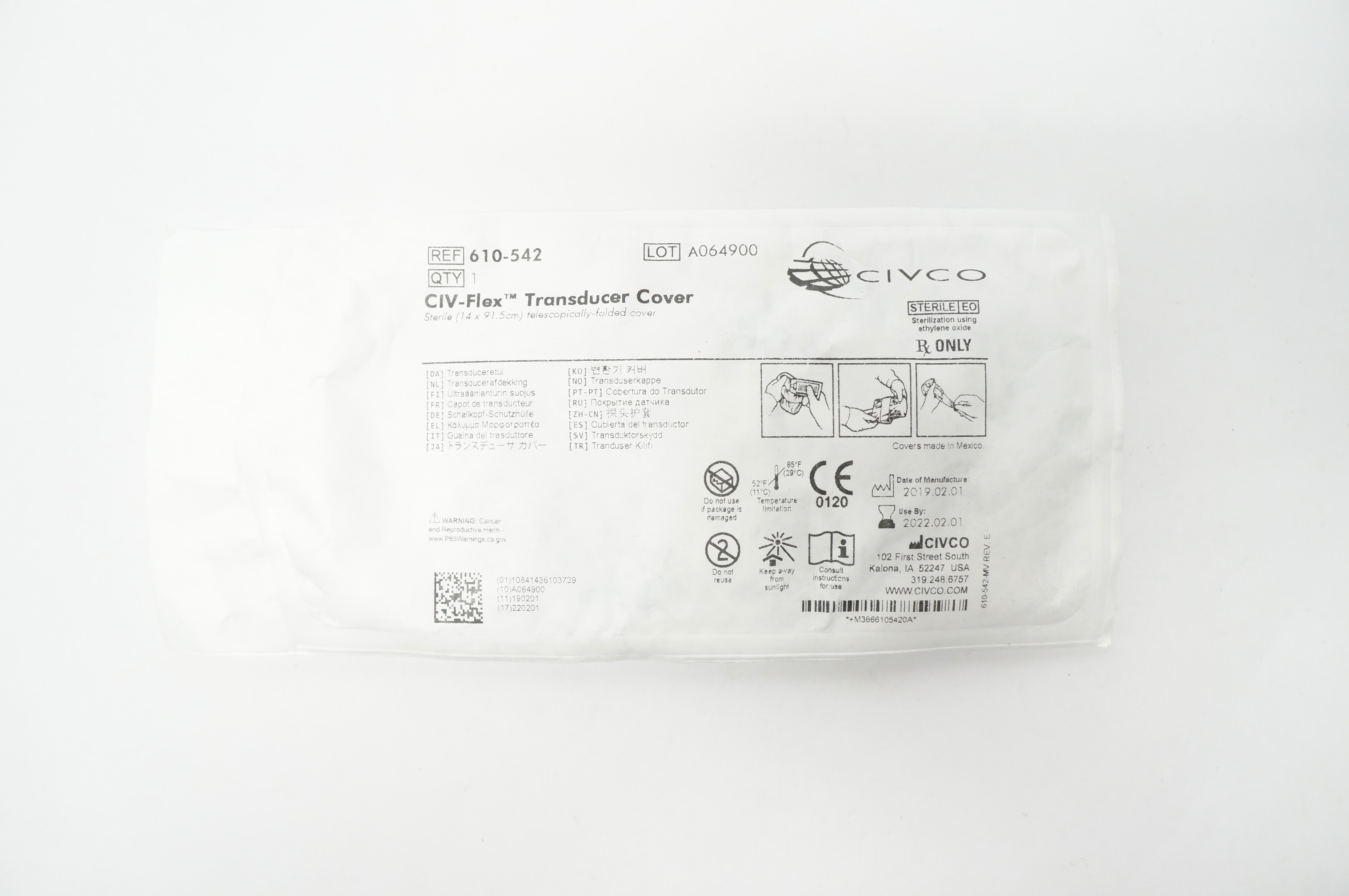 CIVCO 610-542 CIV-Flex Transducer Cover 14 x 91.5cm (x)