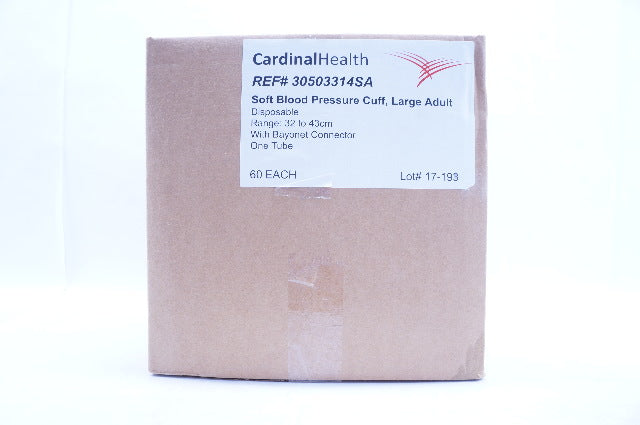 Cardinal Health 30503314SA Soft Adult Blood Pressure Cuff,32 to 43cm - Box of 60
