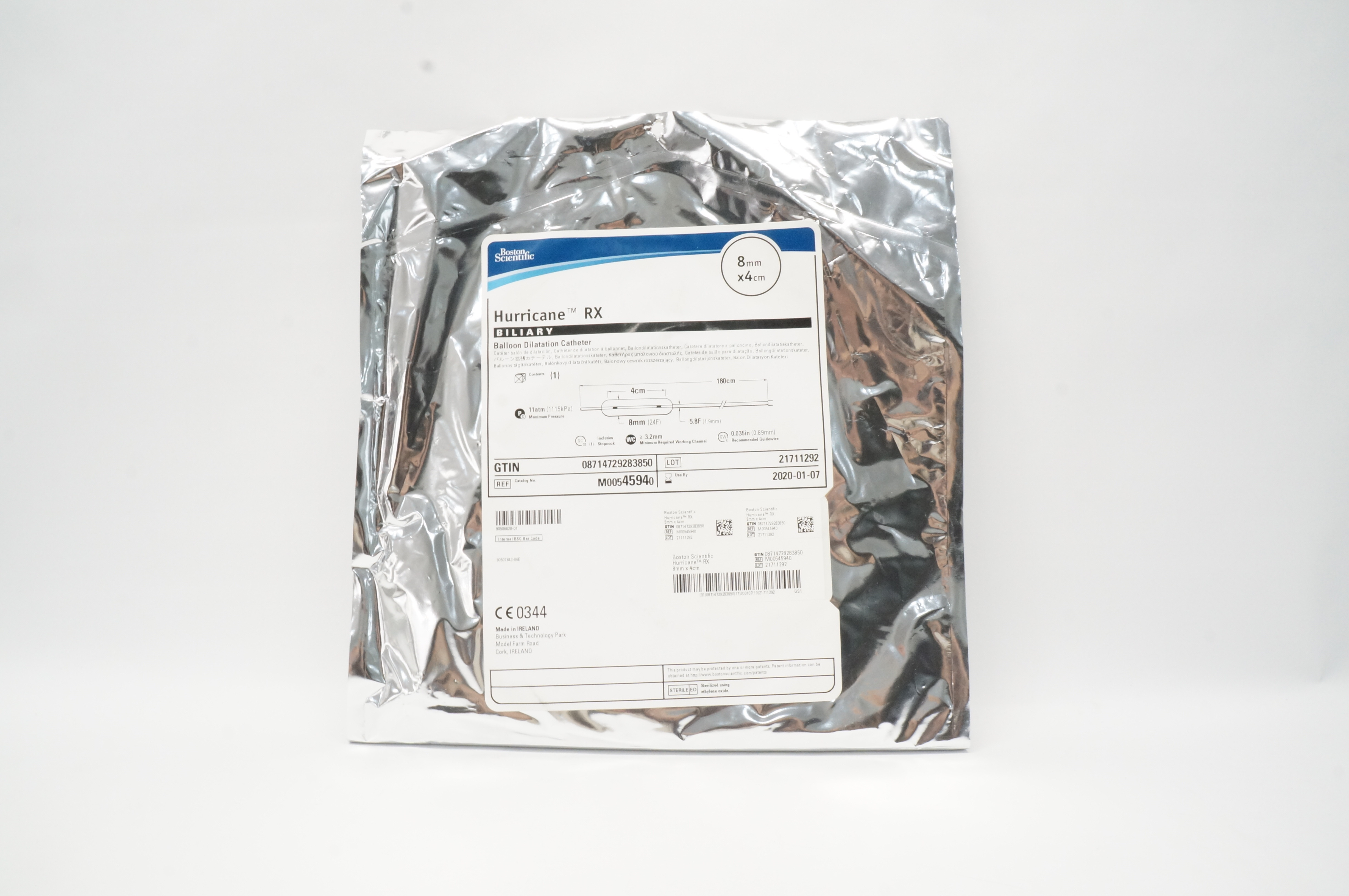 Boston Scientific 4594 Hurricane RX Balloon Dilatation Cath. 8mm x 4cm (x)