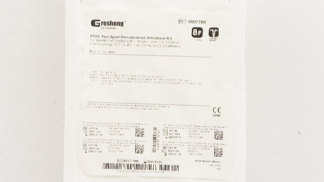 Bard 0607780 Groshong  PTFE Peel-Apart Percutaneous Introducer Kit 8F
