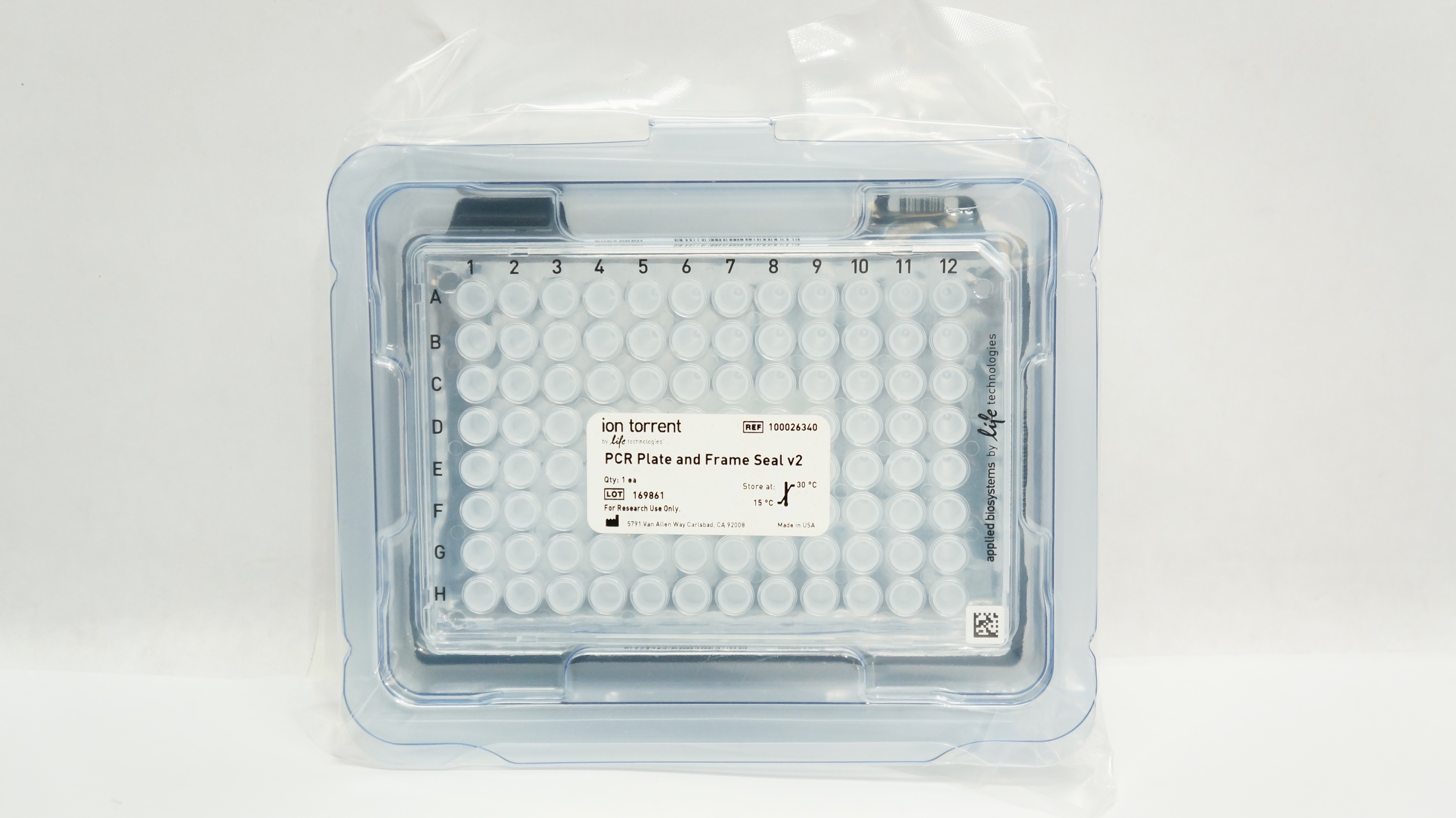 Life Technologies 100026340 Ion Torrent PCR Plate and Frame Seal v2