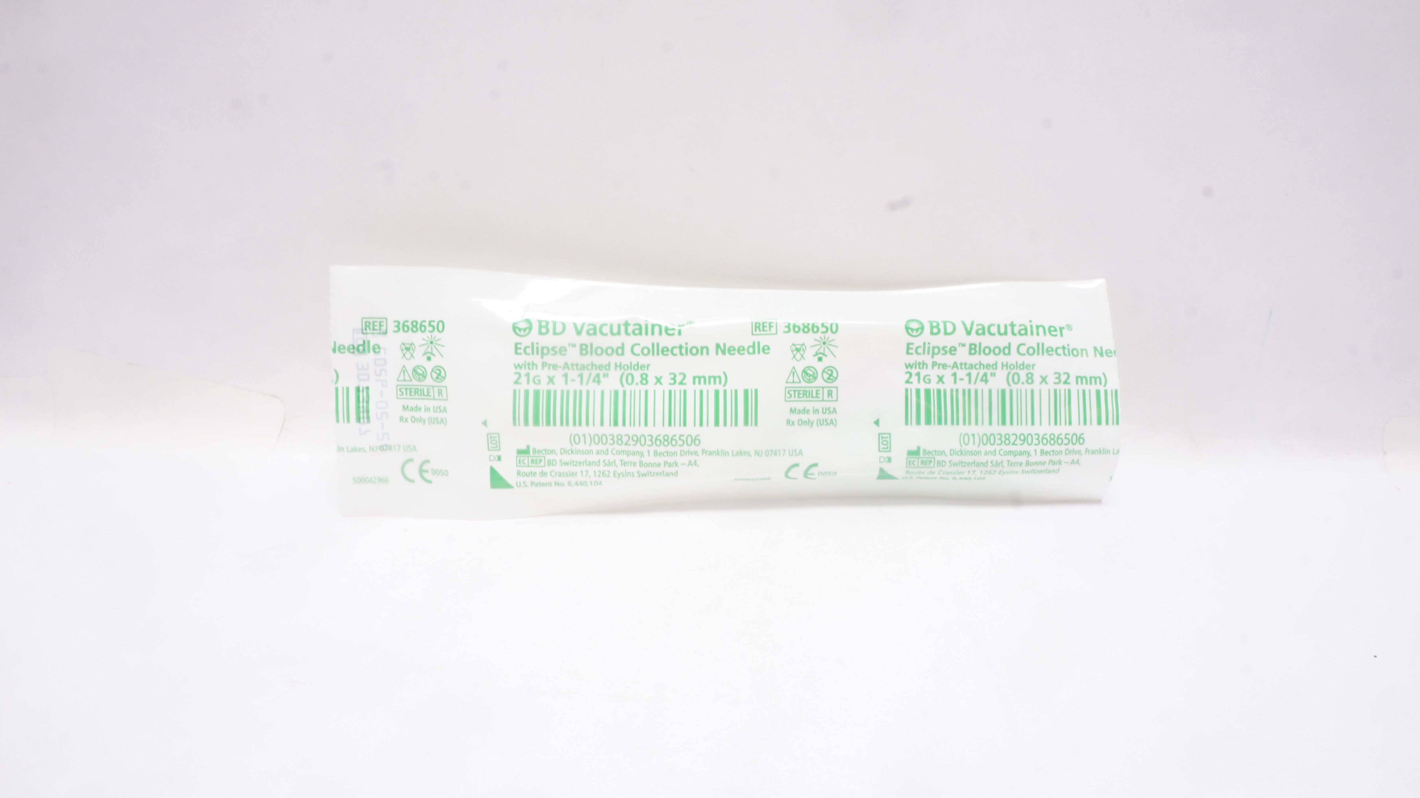 BD 368650 Vacutainer Eclipse Blood Collection Ndle 21G x 1-1/4inch