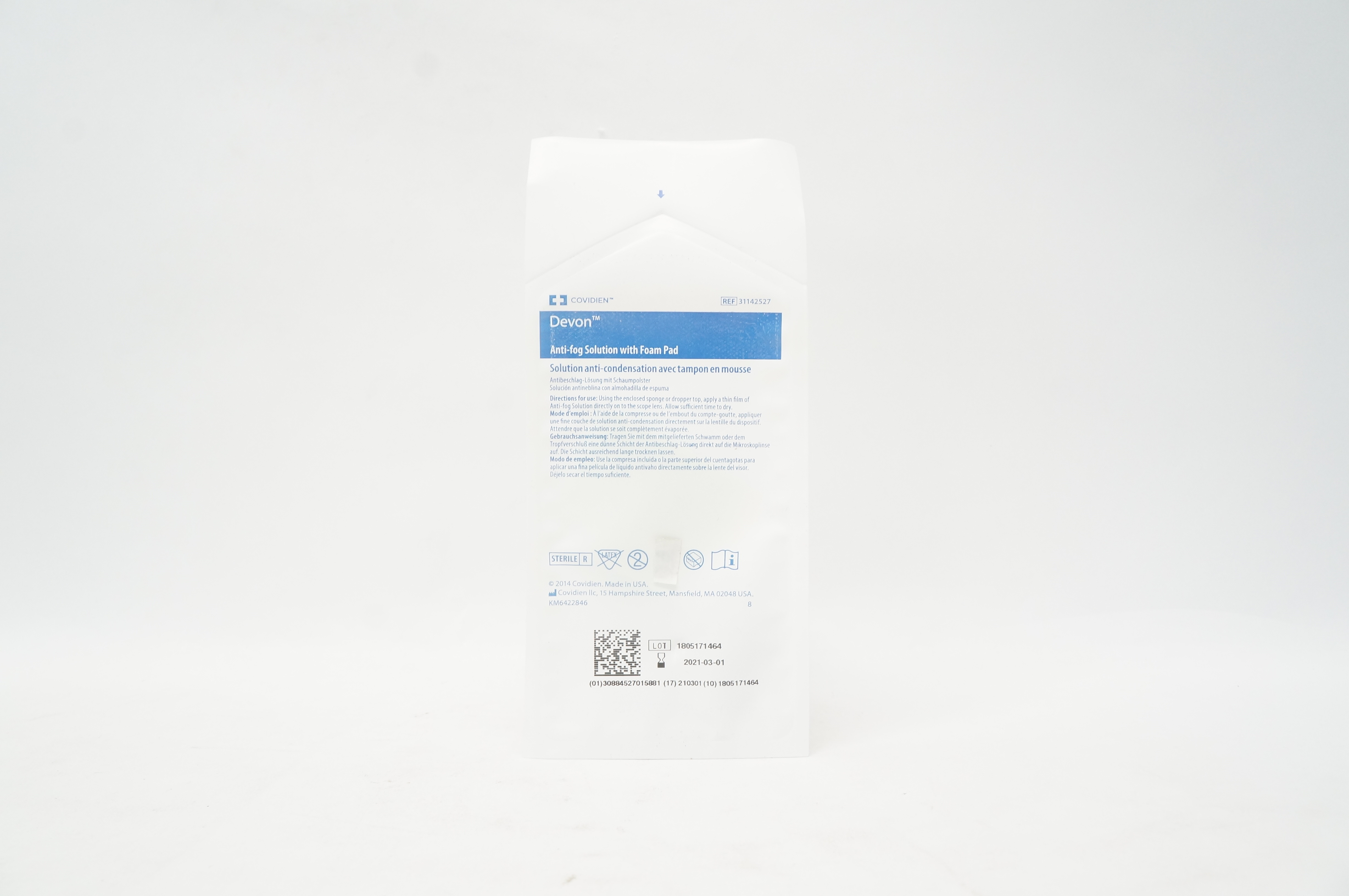 Covidien 31142527 Devon Anti-Fog Solution with Foam Pad (x)