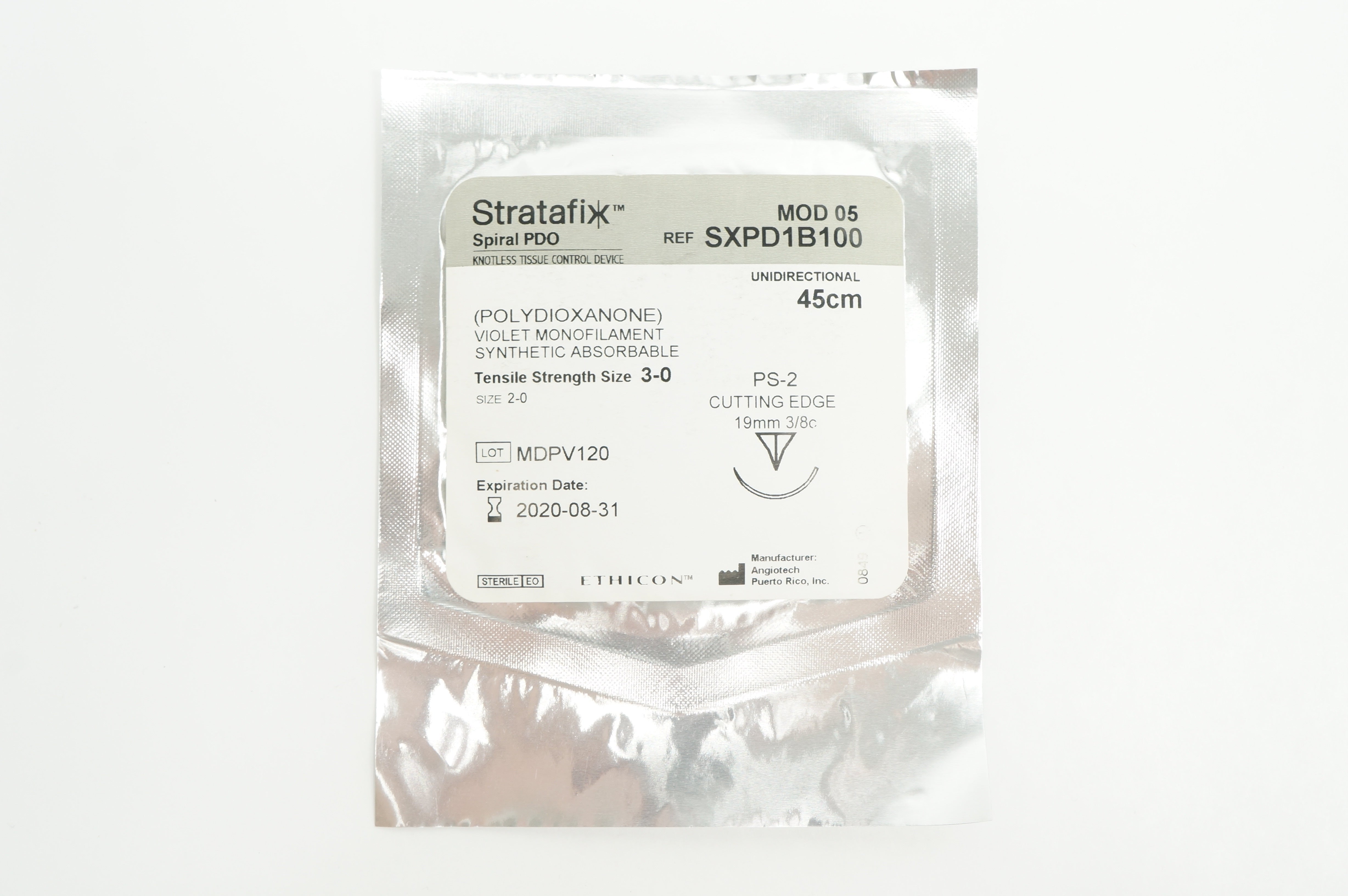 Ethicon SXPD1B100 30 STRATAFIX PS2 19mm 3/8c Cutting Edge, 45cm