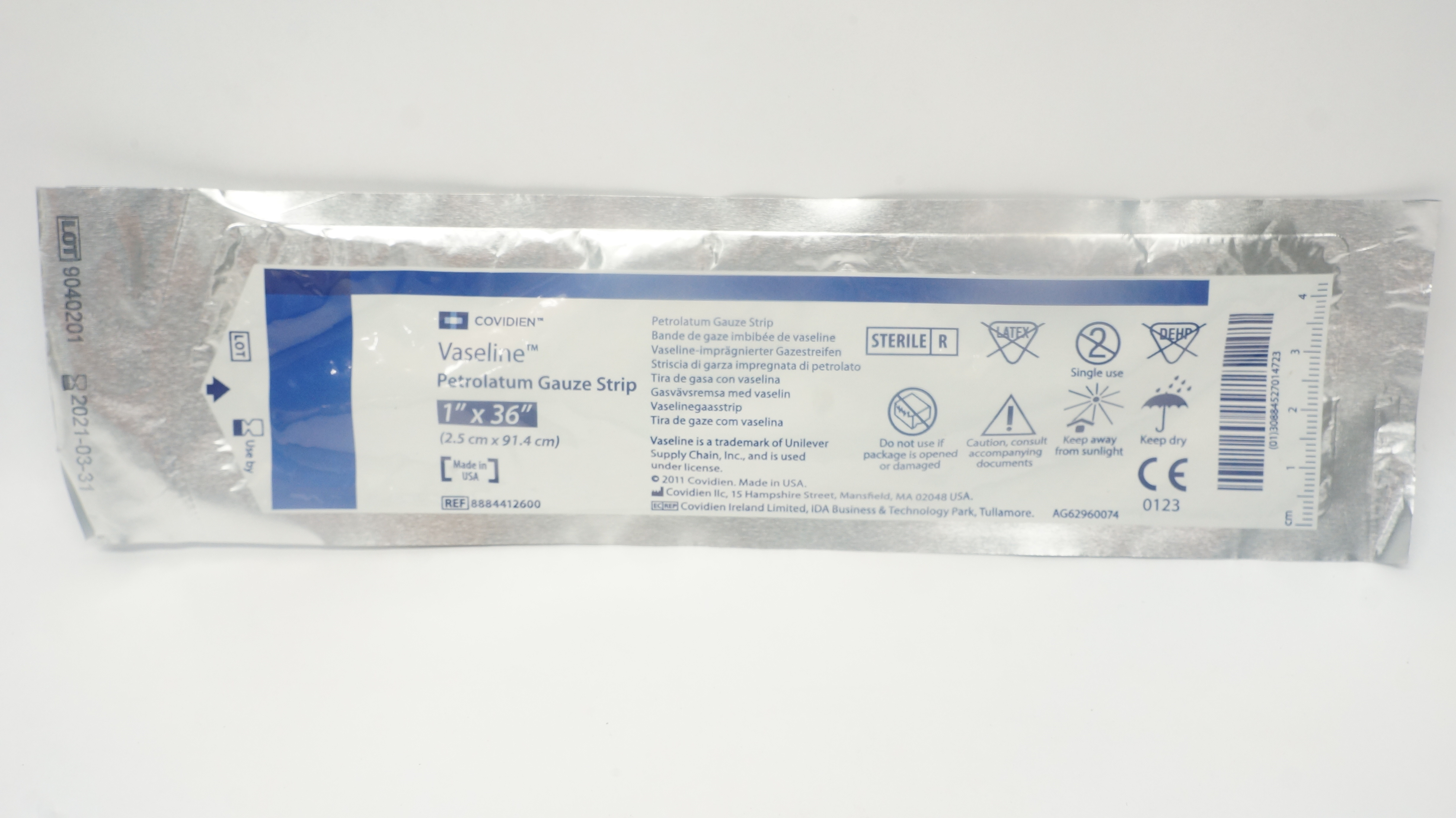 Covidien 8884412600 Vaseline Petrolatum Gauze Strip 1inch x 36inch (x)