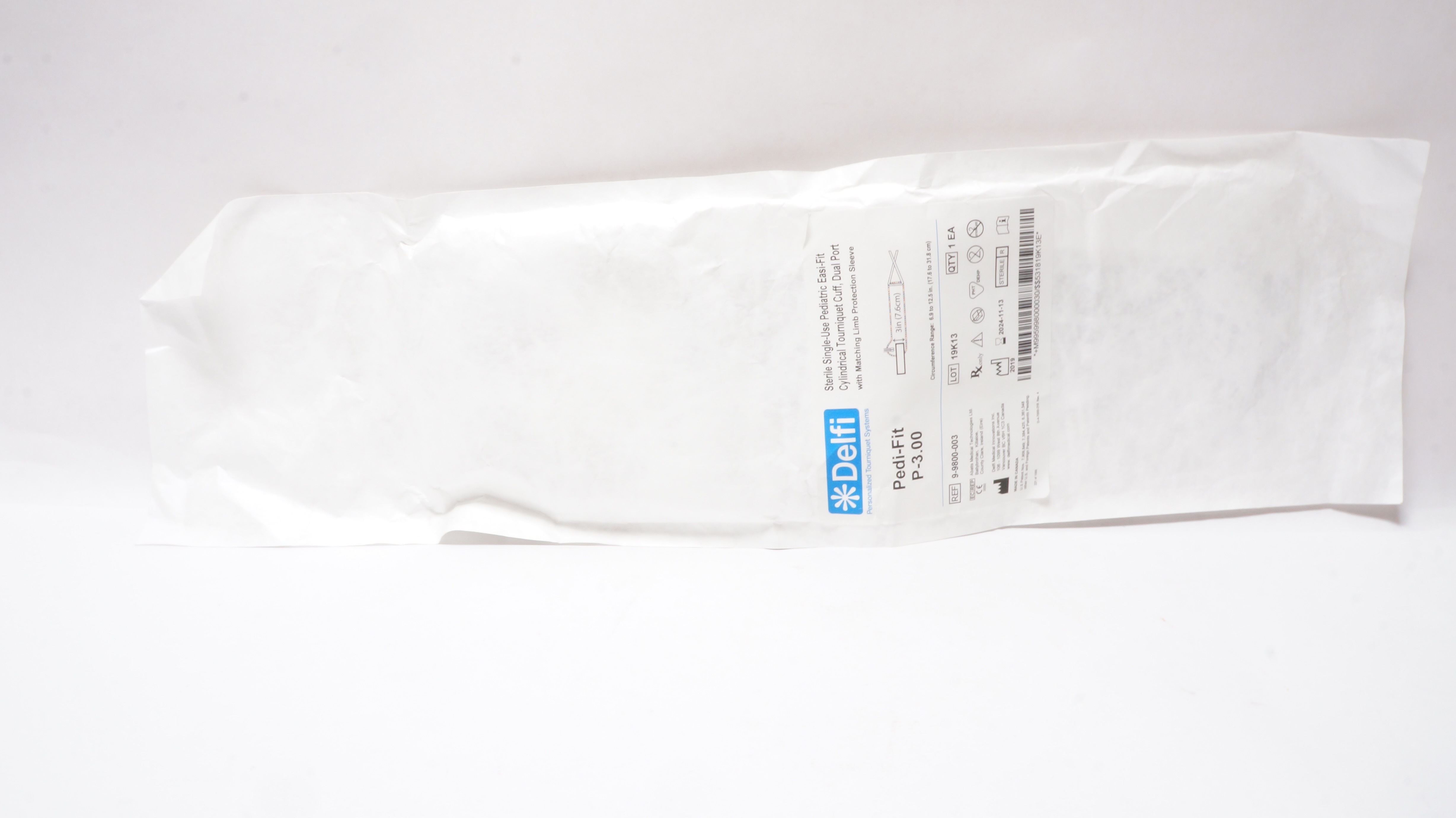 Delfi Medical 9-9800-003 Pediatric Easi-Fit Cylindrical Torniquet Cuff Dual Port