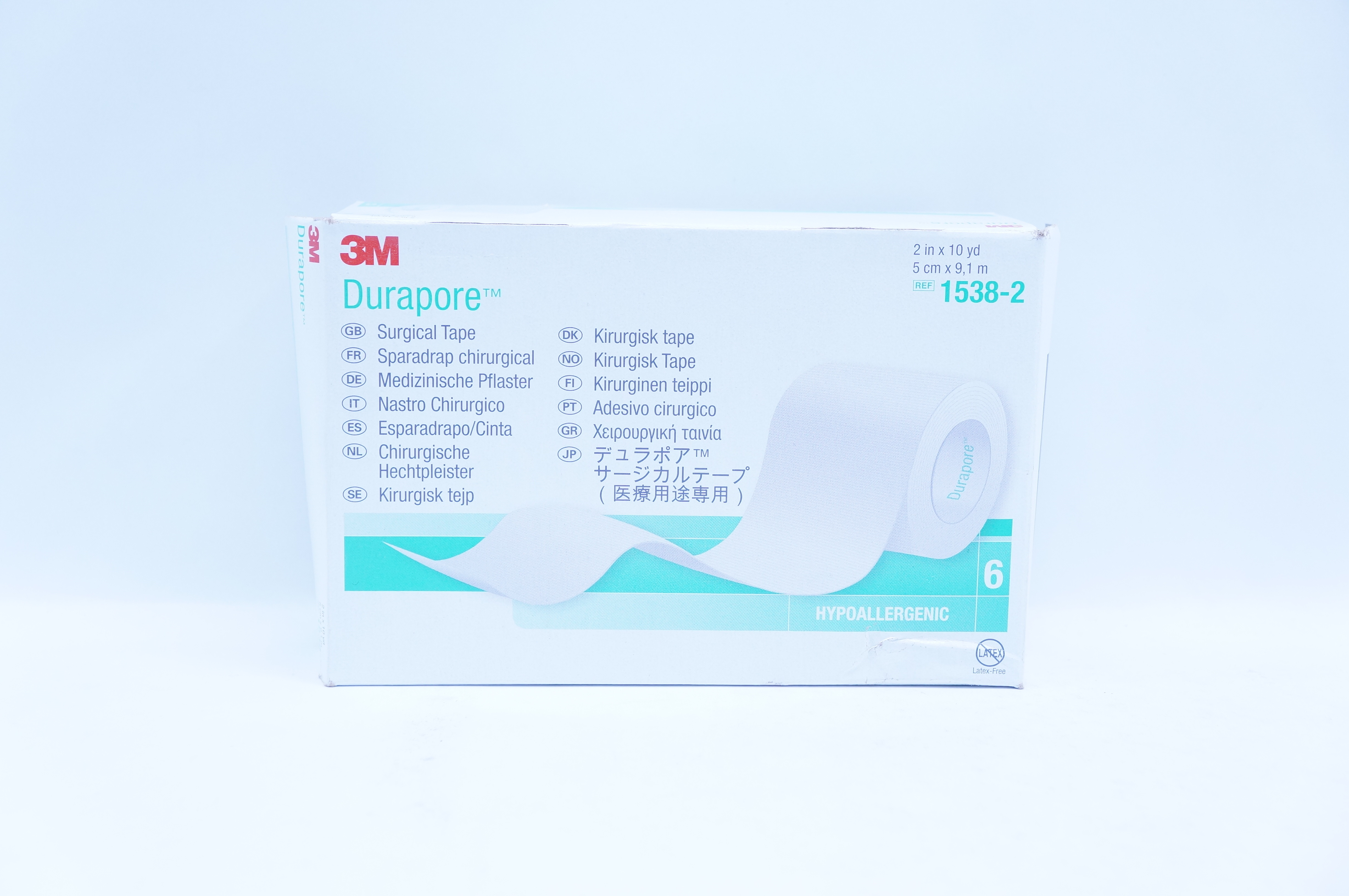 3M 1538-2 Durapore Surgical Tape 2 inch x 10 yd (x) - Box of 6