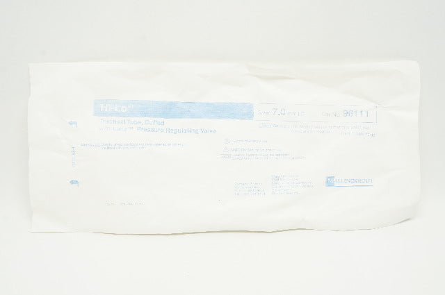 Mallinckrodt 96111 Hi-Lo Tracheal Tube, Cuffed with Lanz Pressure Valve 7mm ID