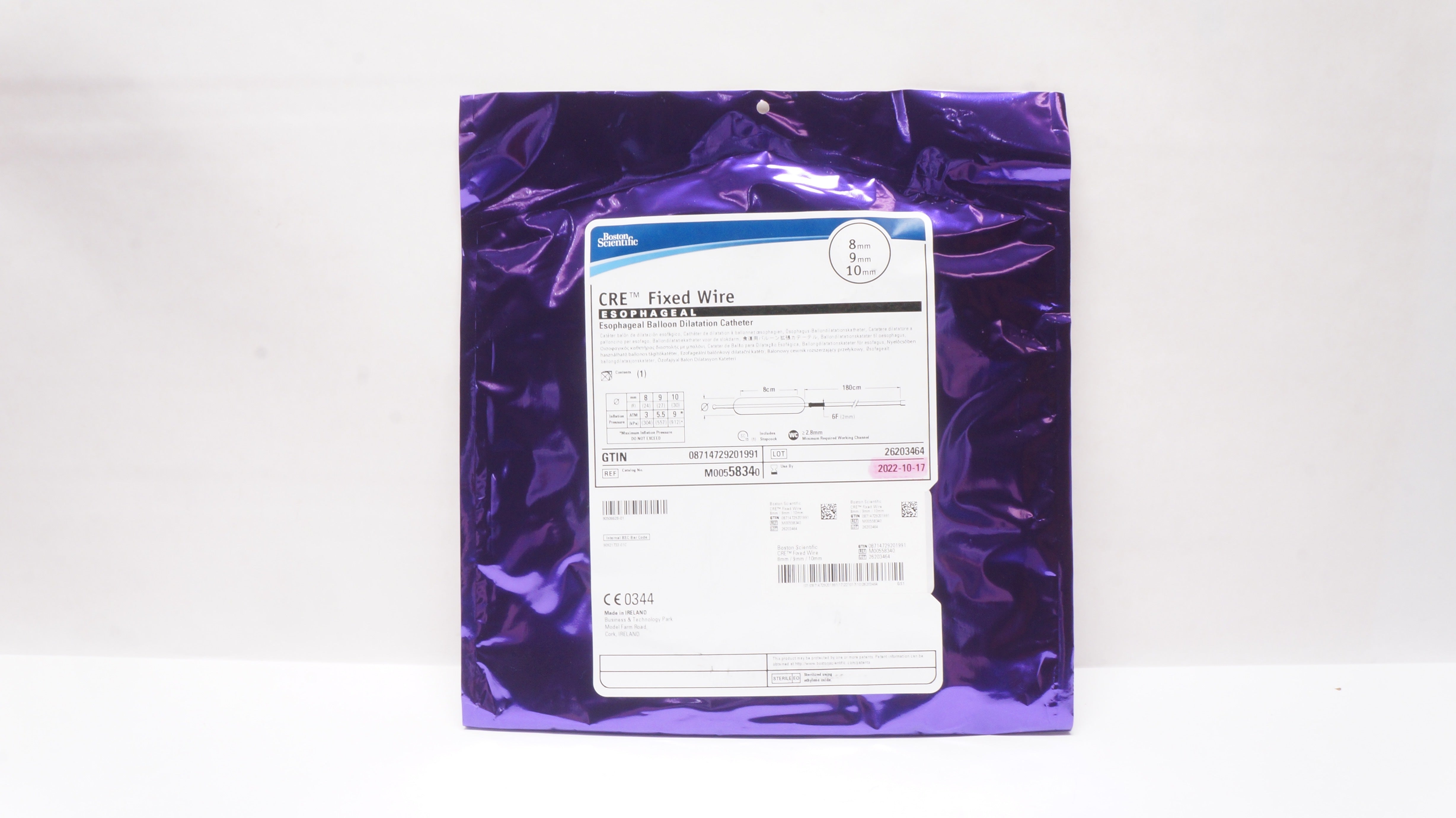 Boston Scientific 5834 CRE Esophageal Balloon Dilation Cath. 8mm x 9mm x10mm (x)