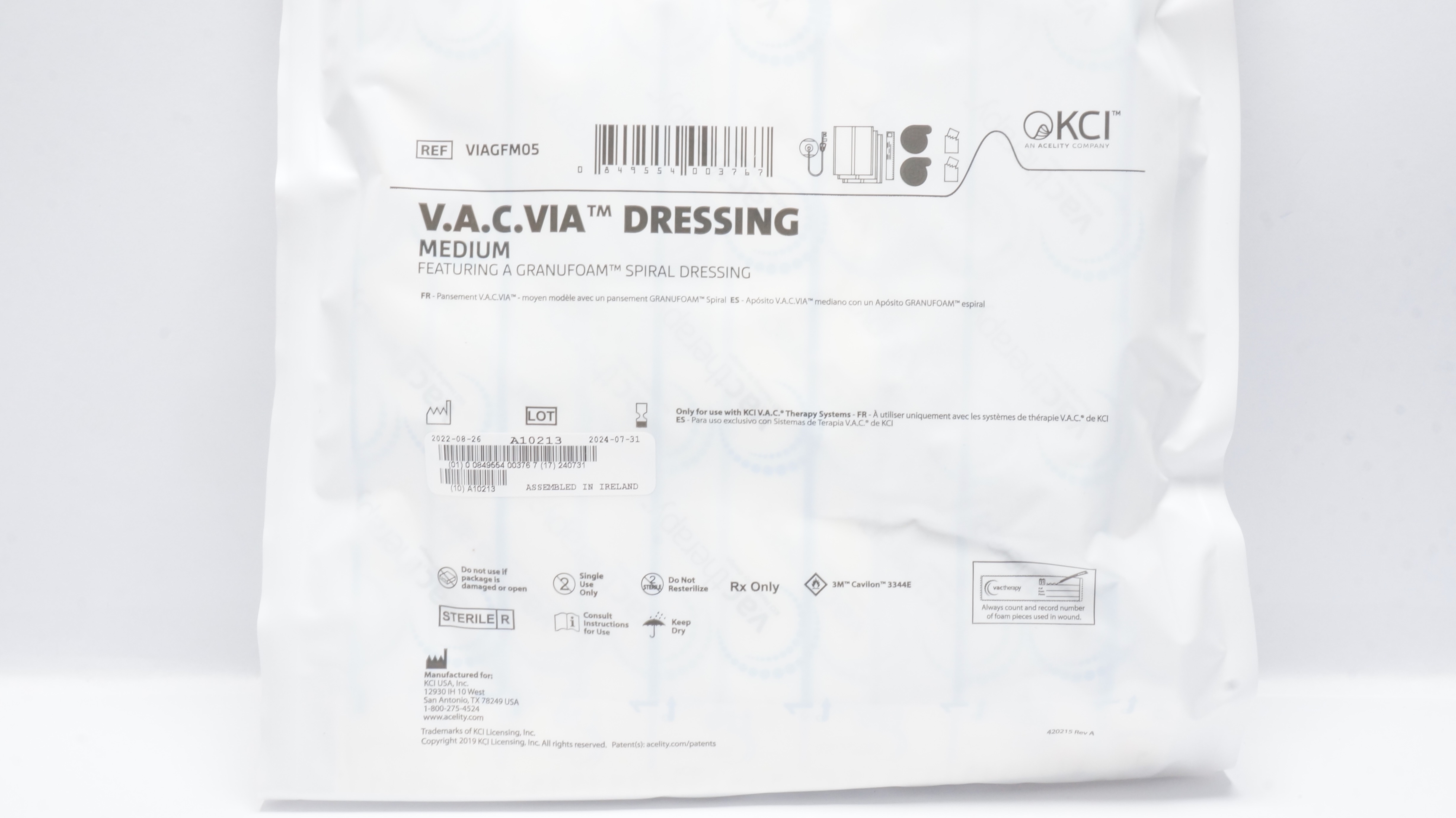 KCI VIAGFM05 Acelity V.A.C.Via Dressing, Medium (x)