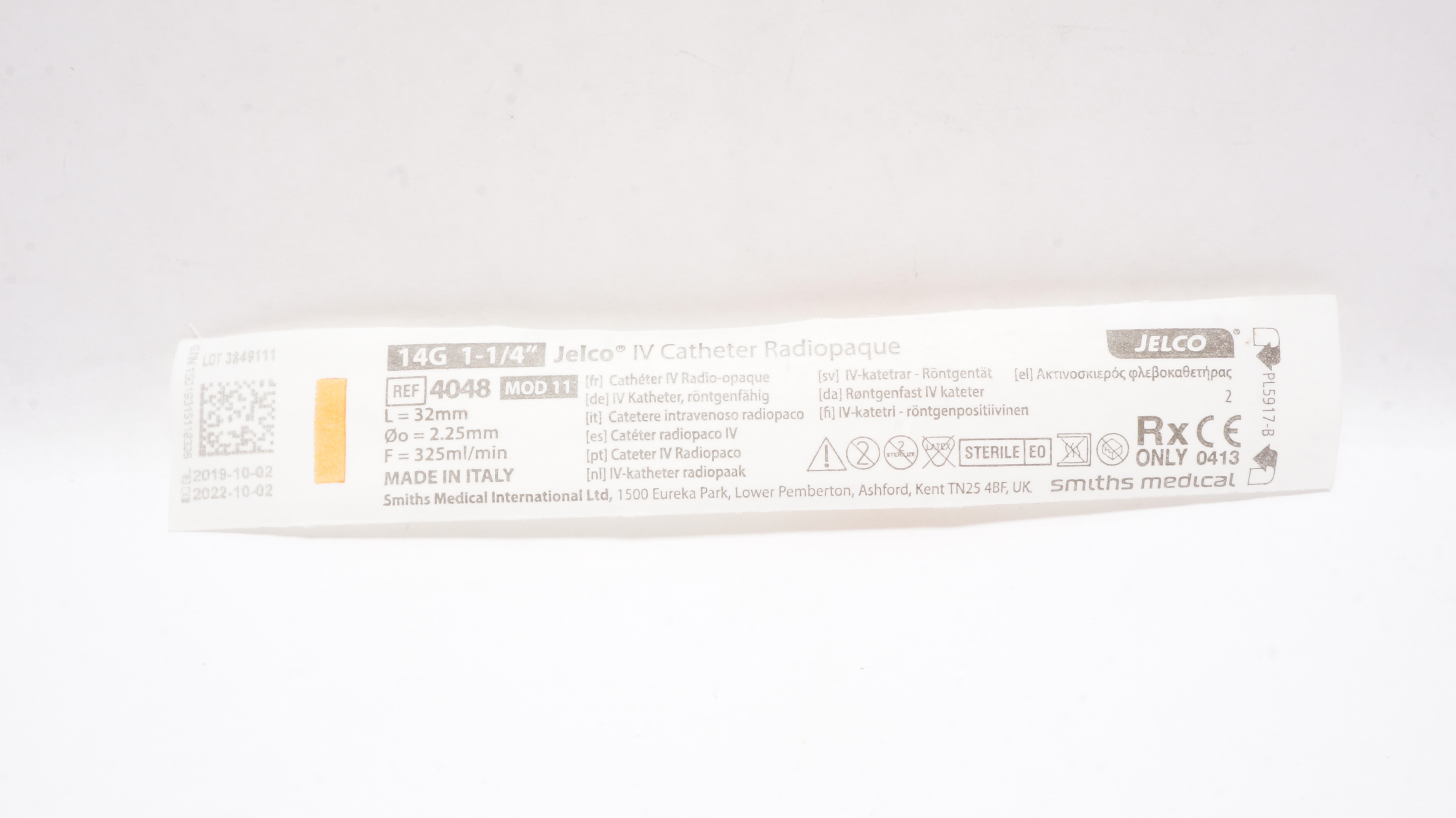 Smiths Medical 4048 Jelco IV Cath. Radiopaque Mod 11 14G 1-1/4In (x)