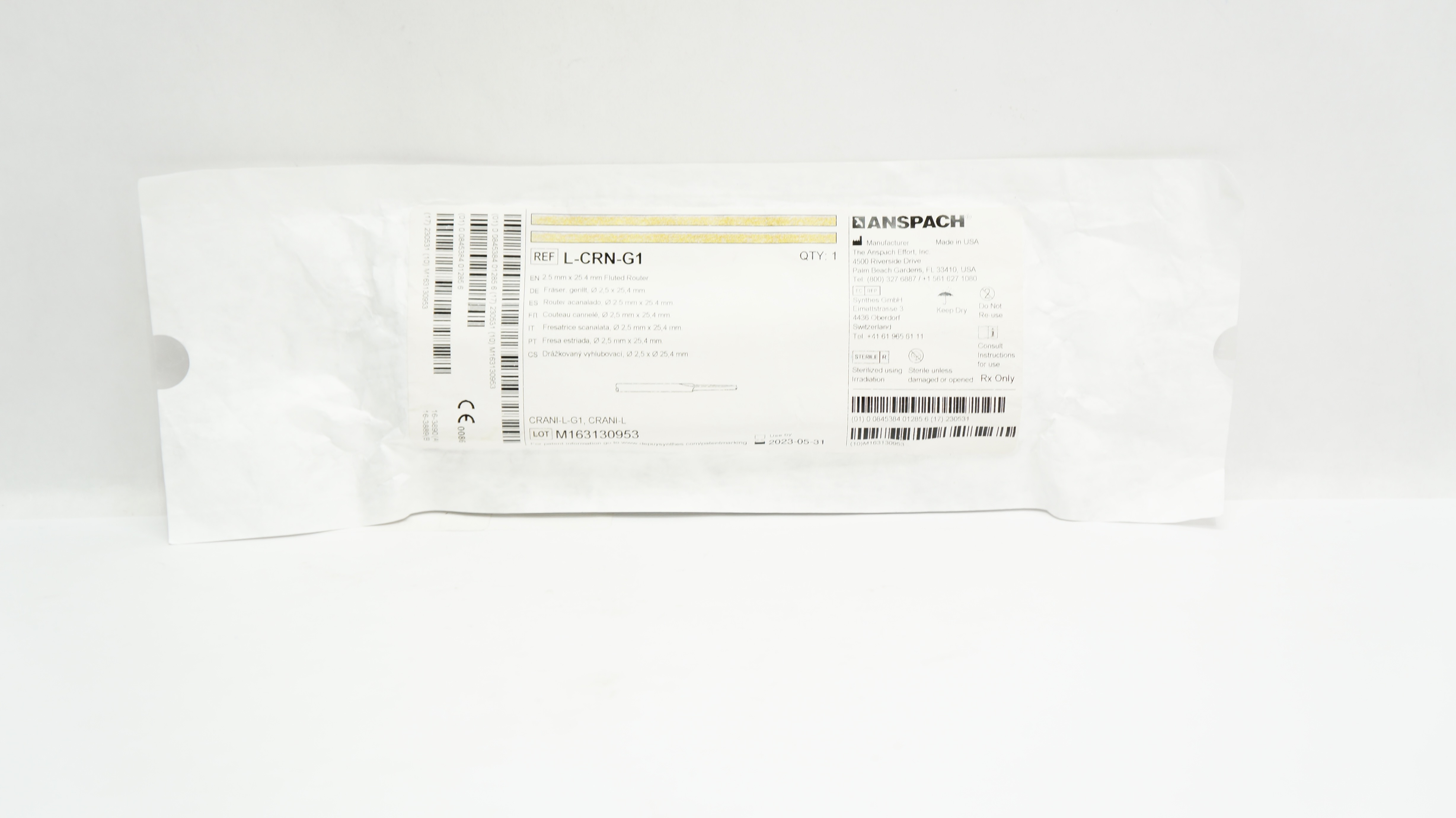 Anspach L-CRN-G1 Fluted Router 2.5mm x 25.4mm (x)