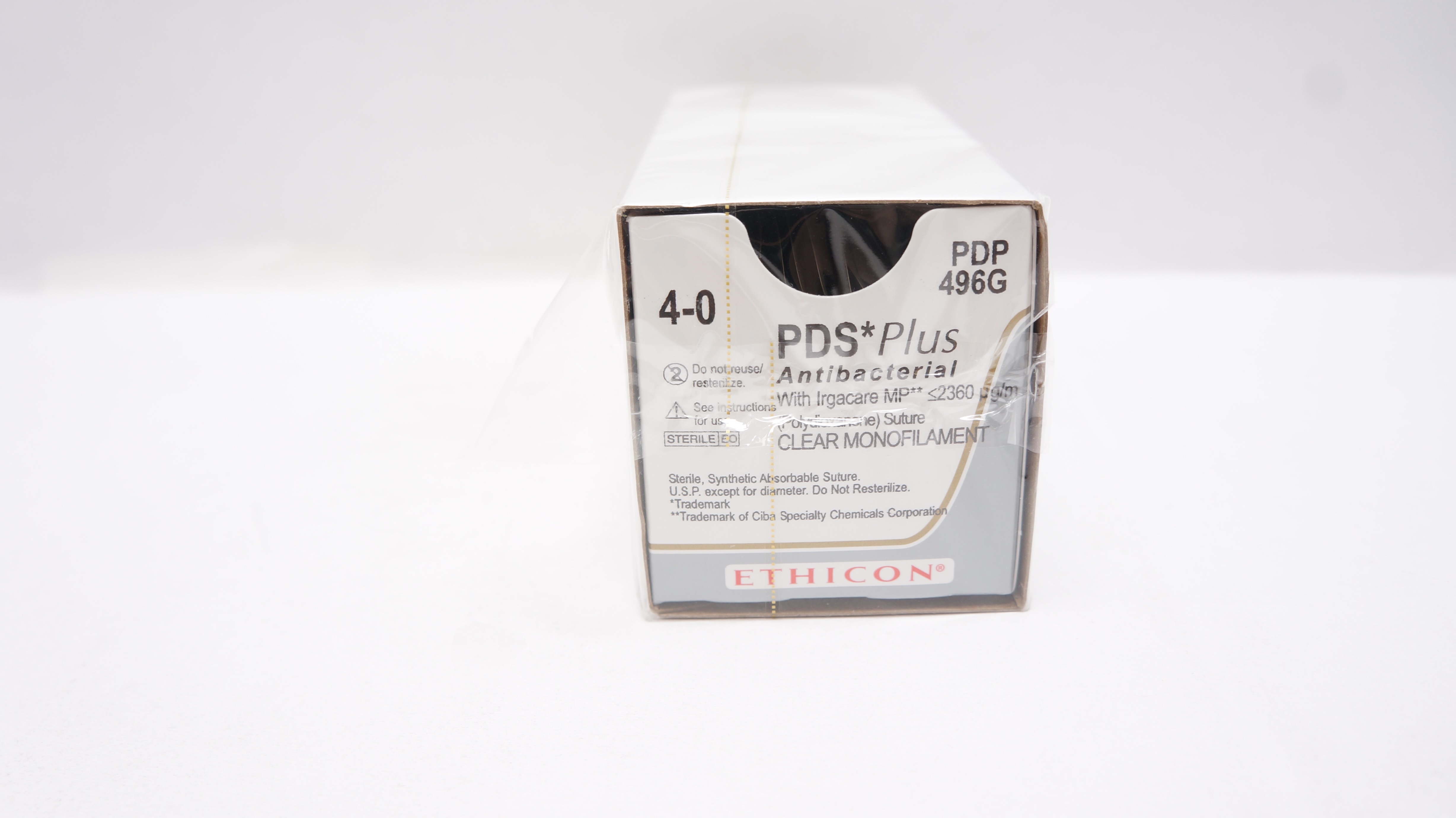 Ethicon PDP496G 4-0 PDS Plus PS-2 19mm 3/8c Reverse Cutting 18inch(x)- Box of 12