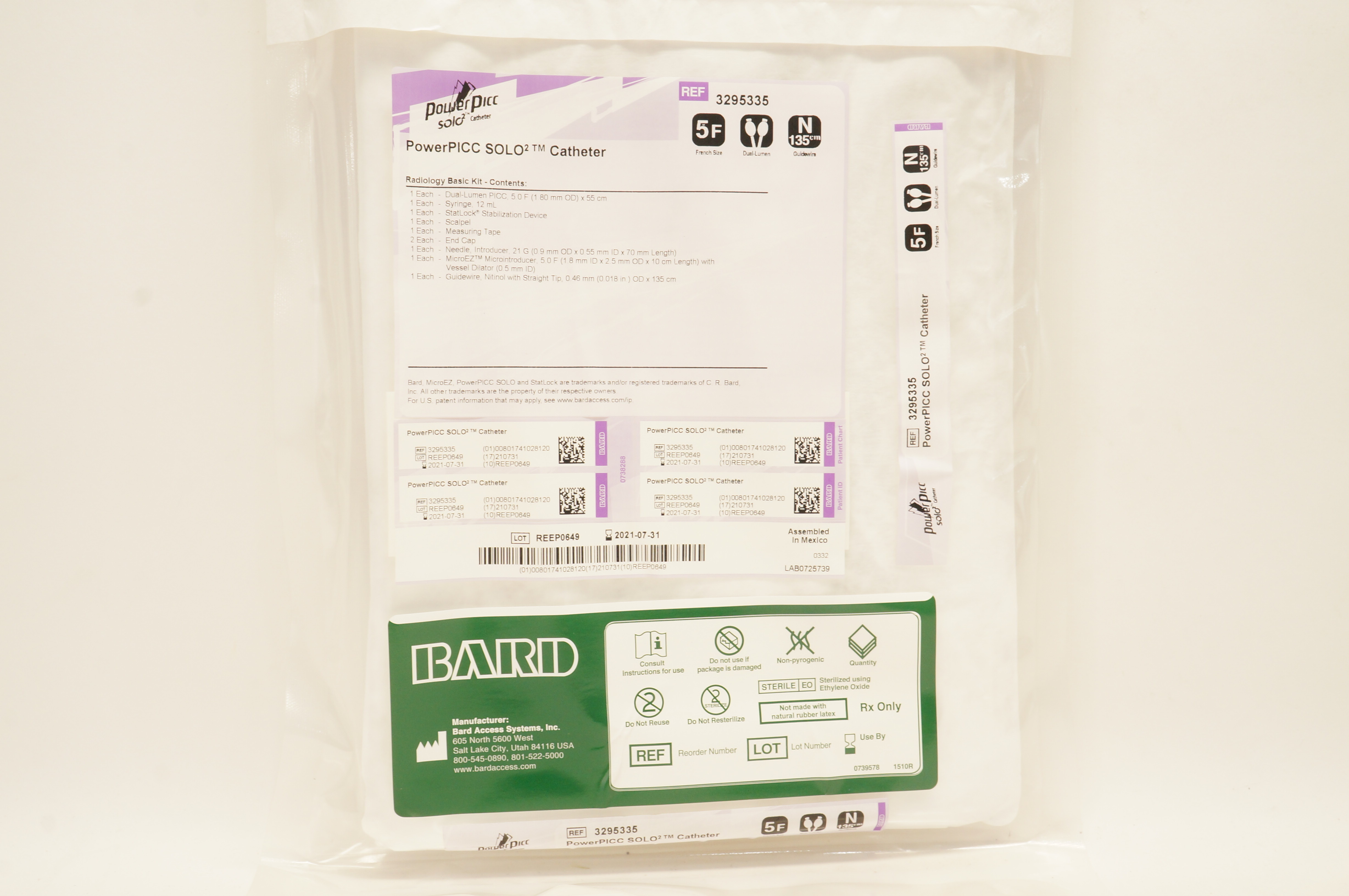 Bard 3295335 PowerPICC SOLO Cath. Radiology Basic Kit 5F (x)