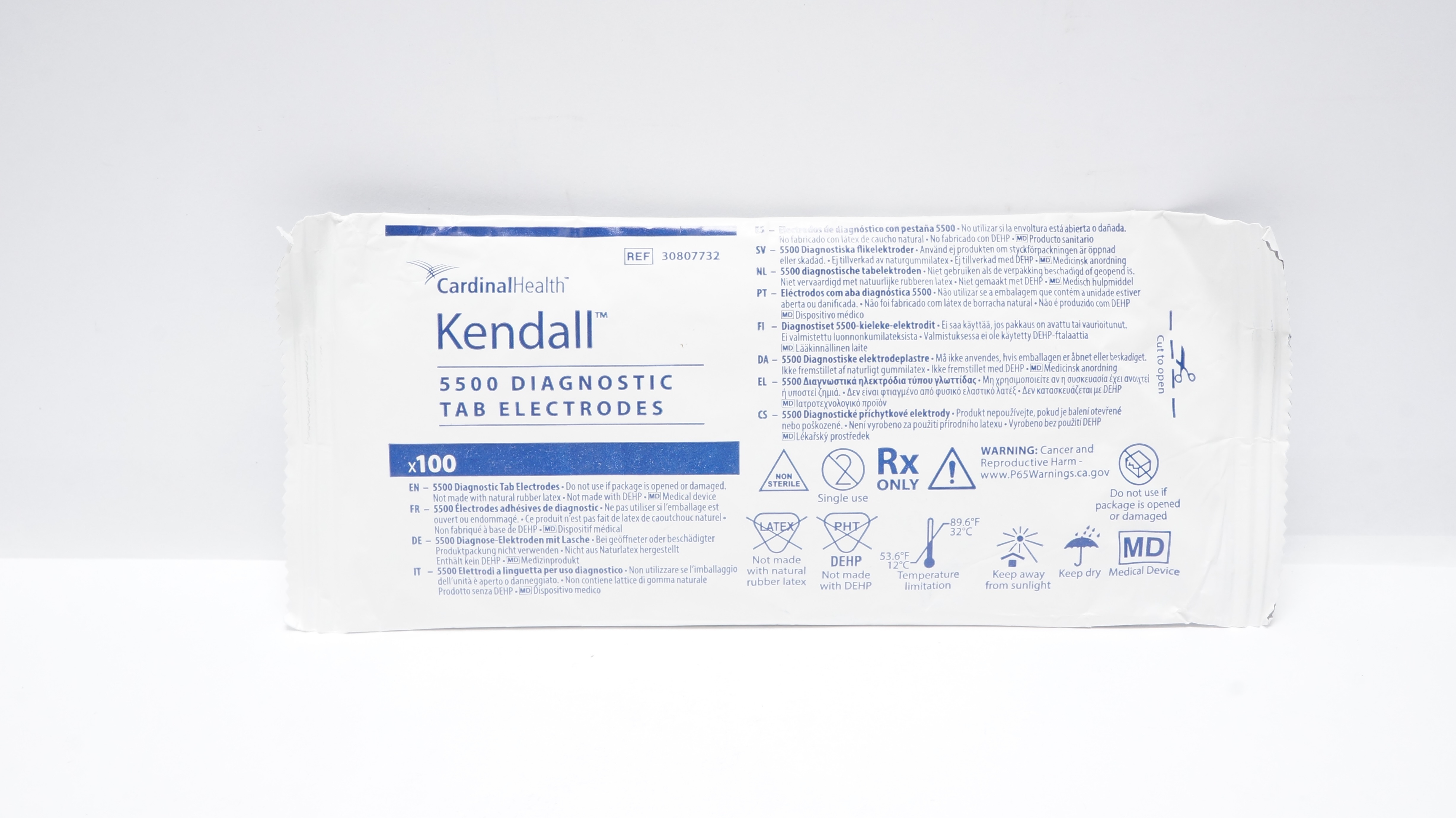 Cardinal Health 30807732 Kendall 5500 Diagnostic Tab Electrodes (x)- Pack of 100