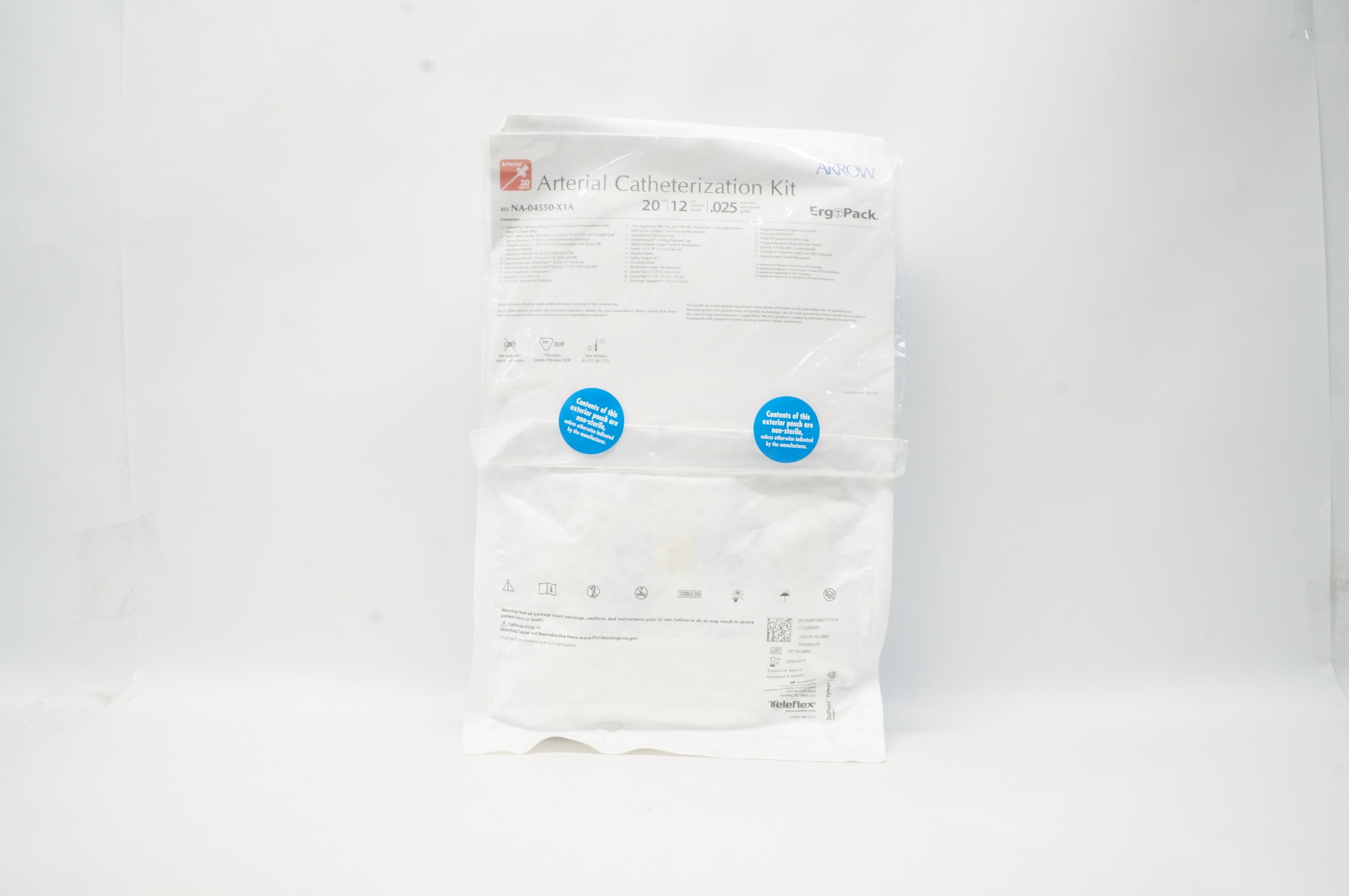 Teleflex NA-04550-X1A Arrow Arterial Cath. Kit 20G x 12cm (x)