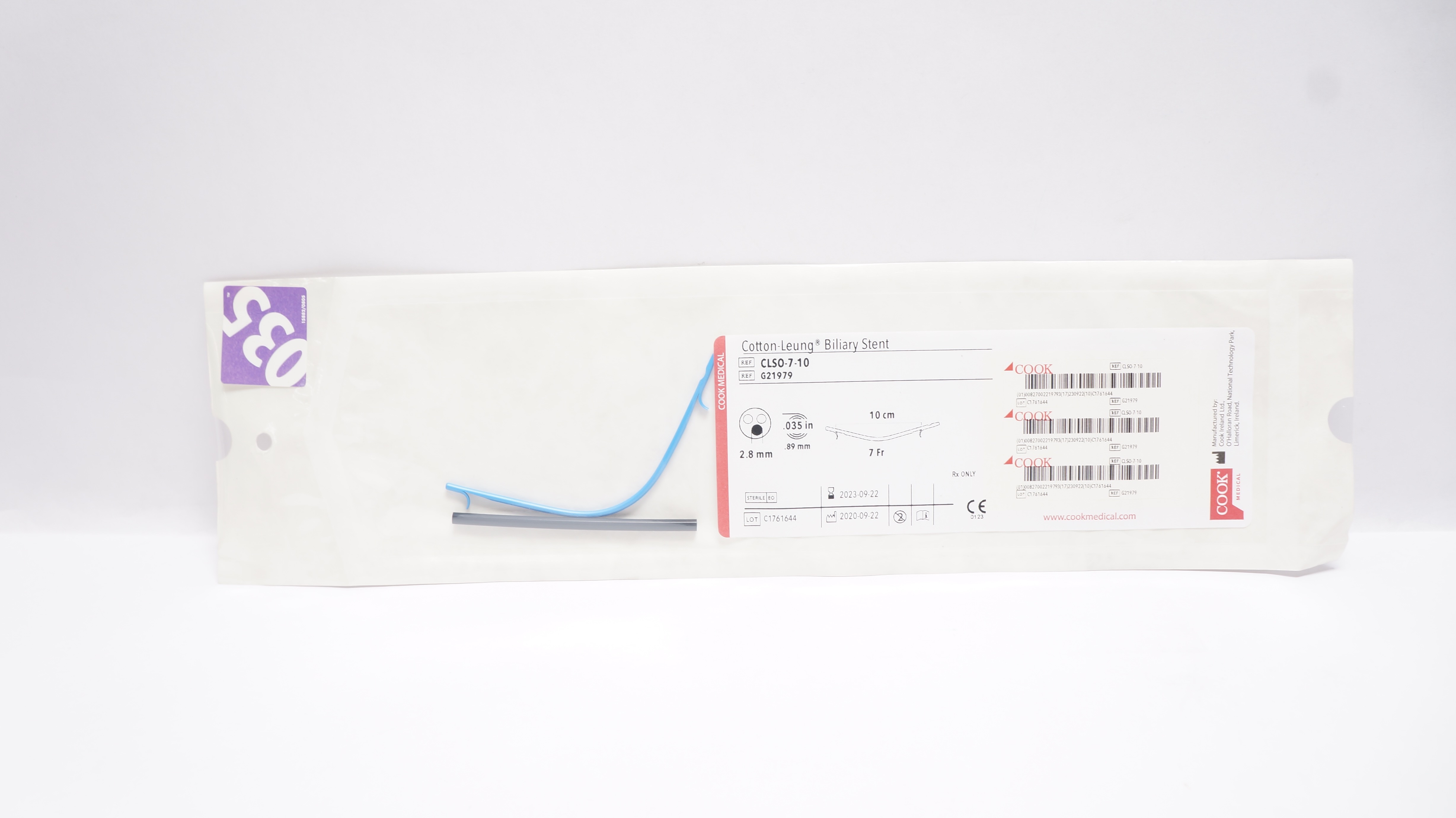Cook Medical G21979 Cotton-Leung Biliary Stnt 7Fr x 10 cm (x)
