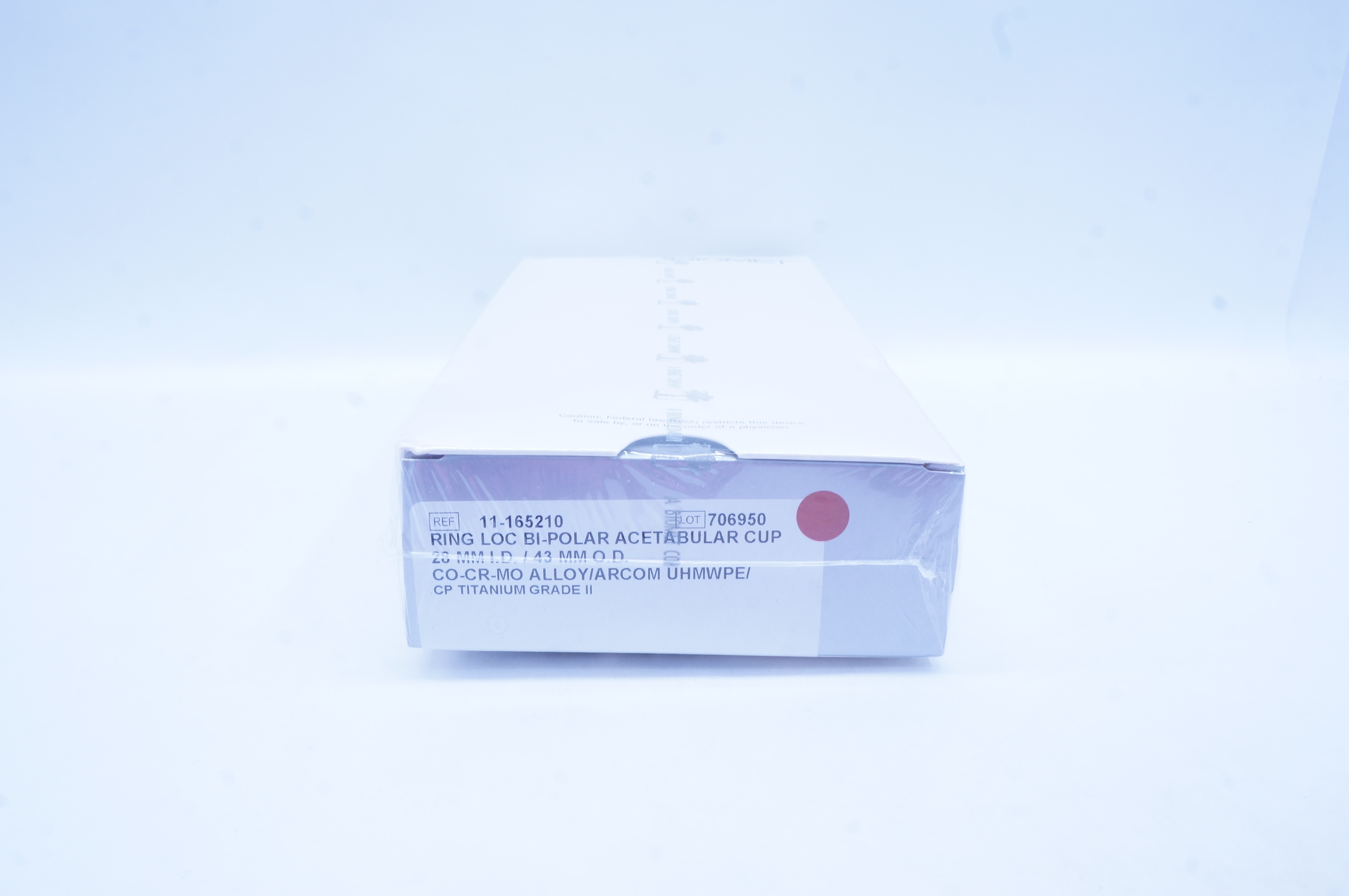 Biomet 11-165210 Ring LOC Bi-Polar Acetabular Cup 28mm ID 43mm OD (x)