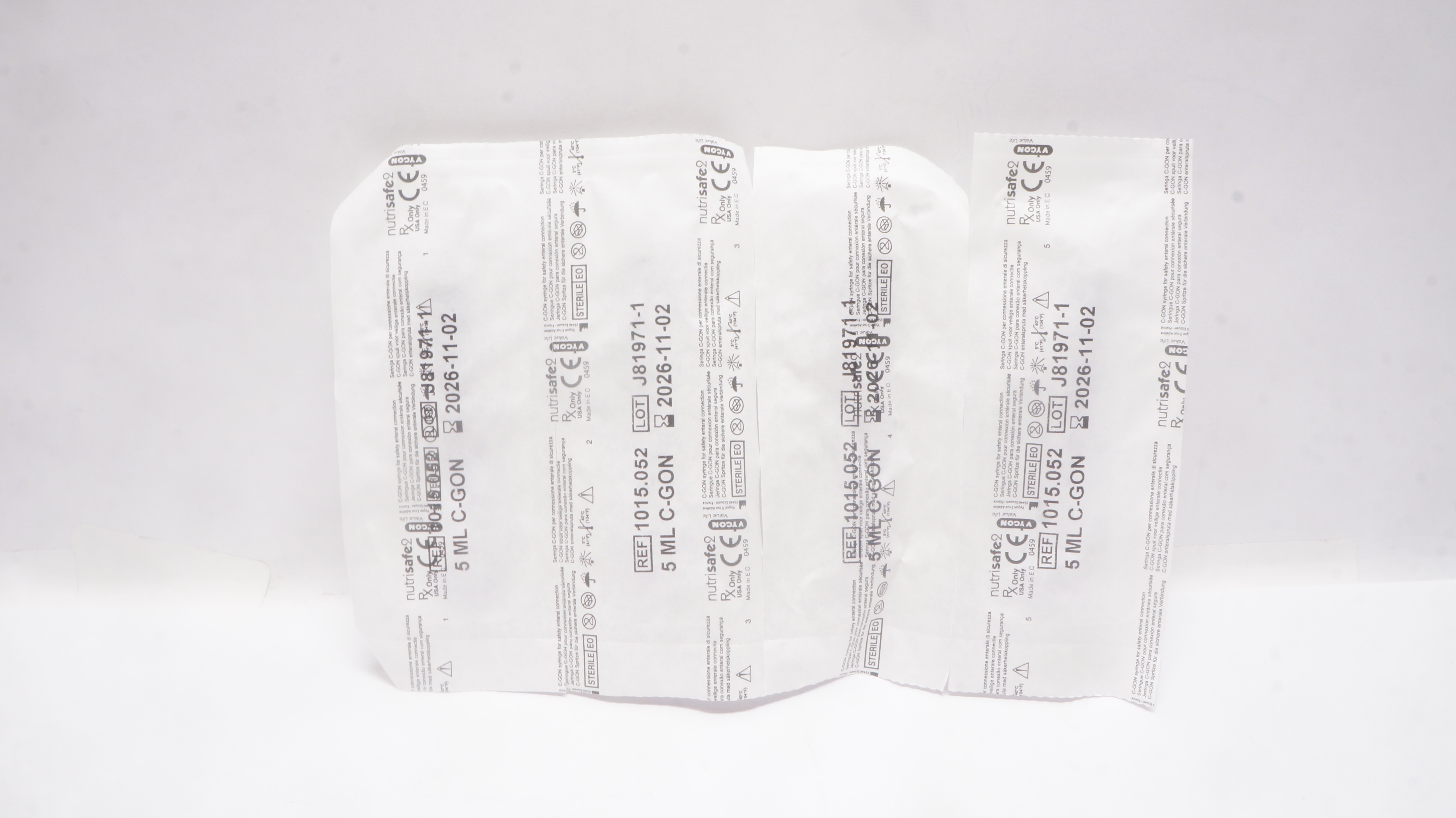 Vygon 1015.052 C-GON Syringe For Safety Connection Nutrisafe 2 5ml - Set of 4
