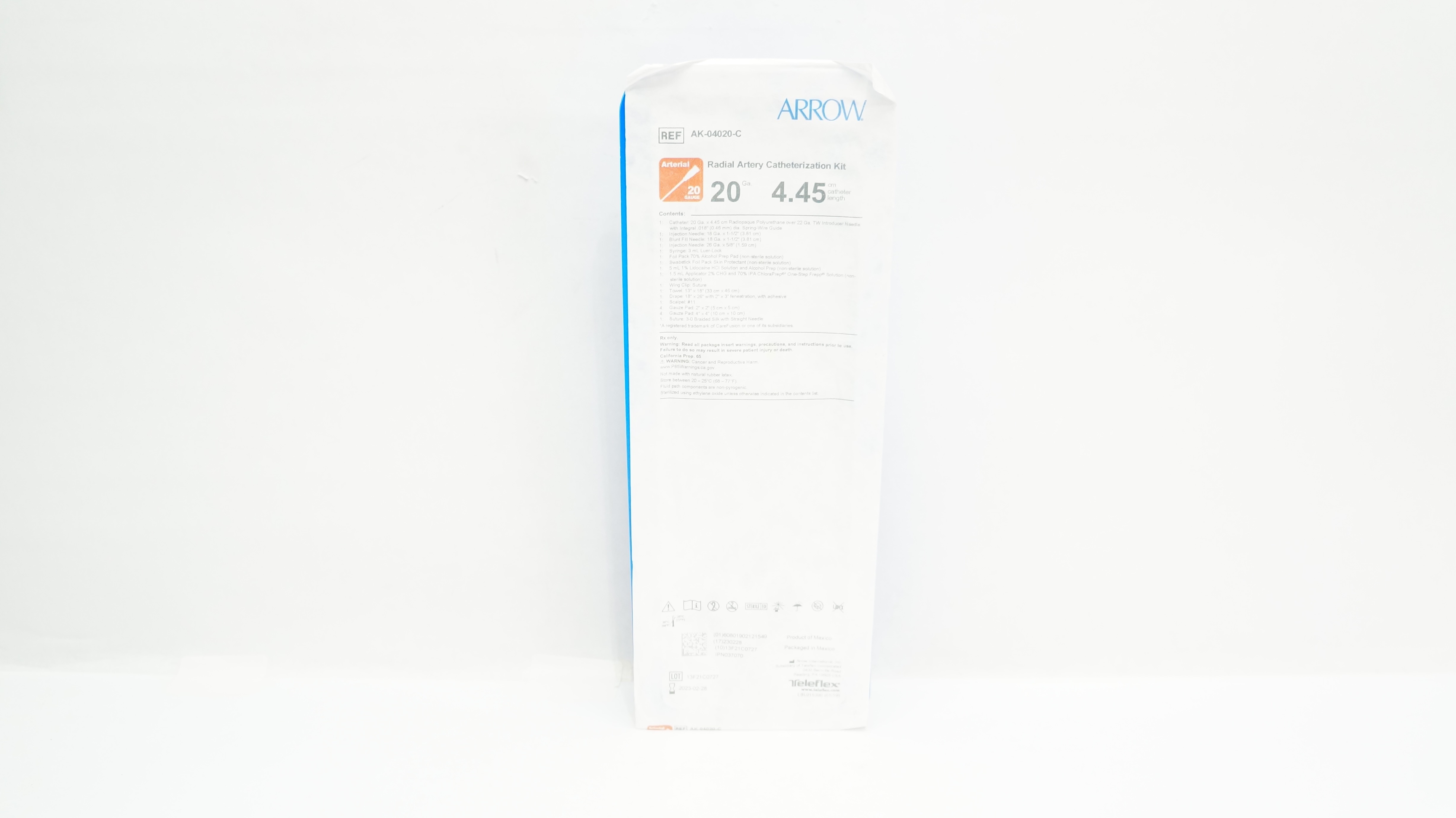 Arrow AK-04020-C Radial Artery Cath. Kit 20Ga x 4.45cm (x)