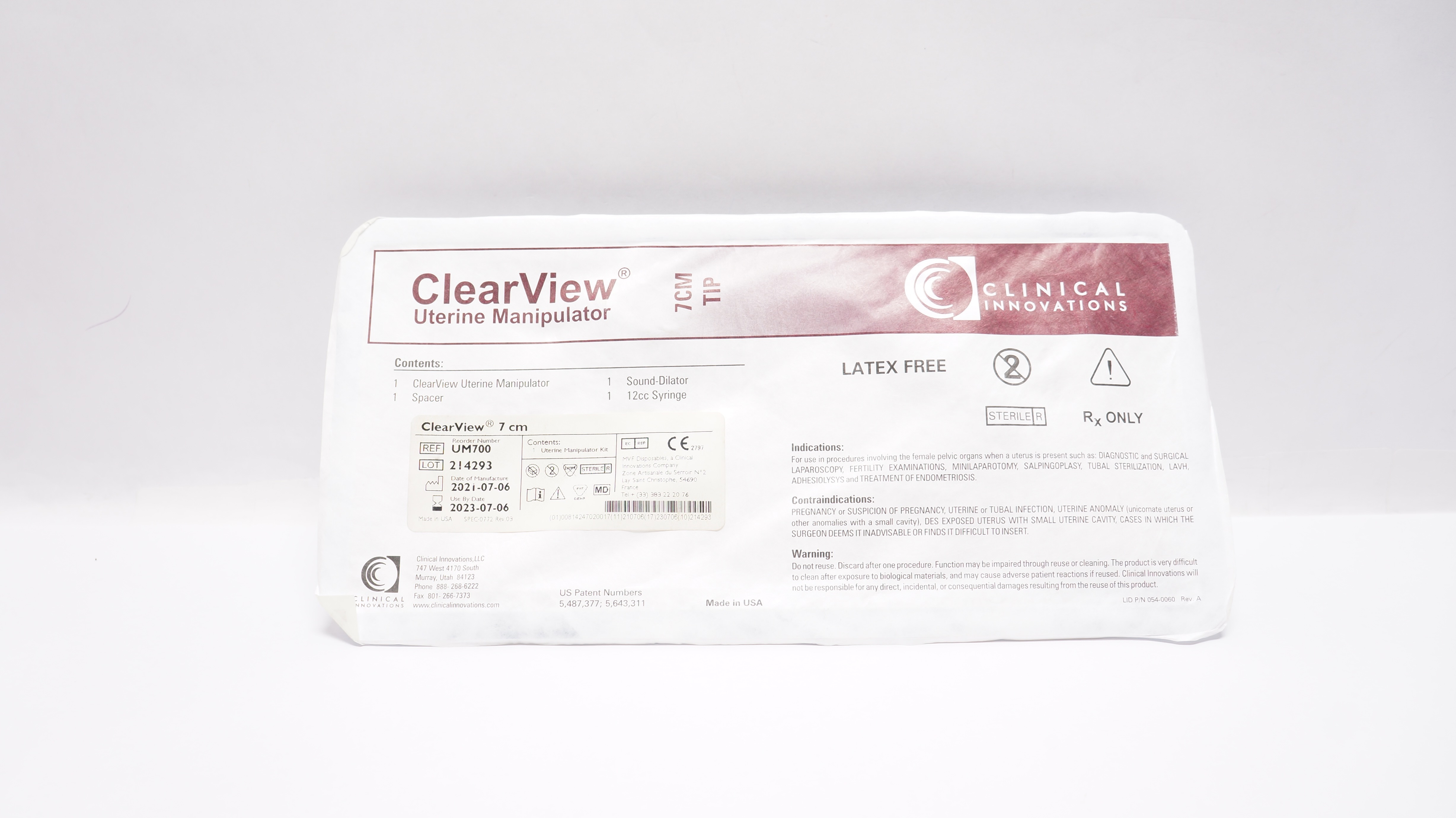 Clinical Innovations UM700 ClearView Uterine Manipulator 7cm Tip (x)