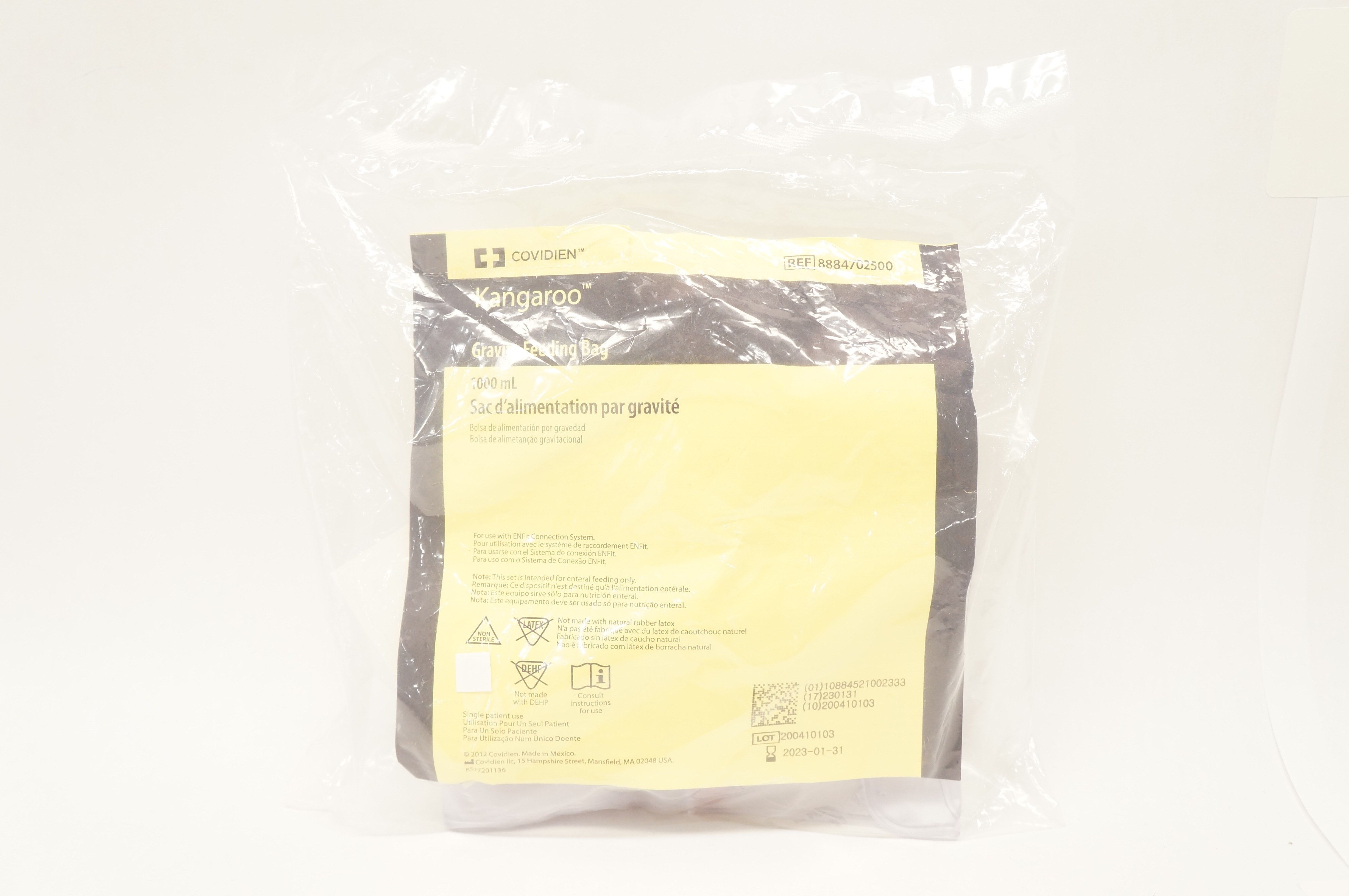 Covidien 8884702500 Kangaroo Gravity Feeding Bag 1000mL (x)