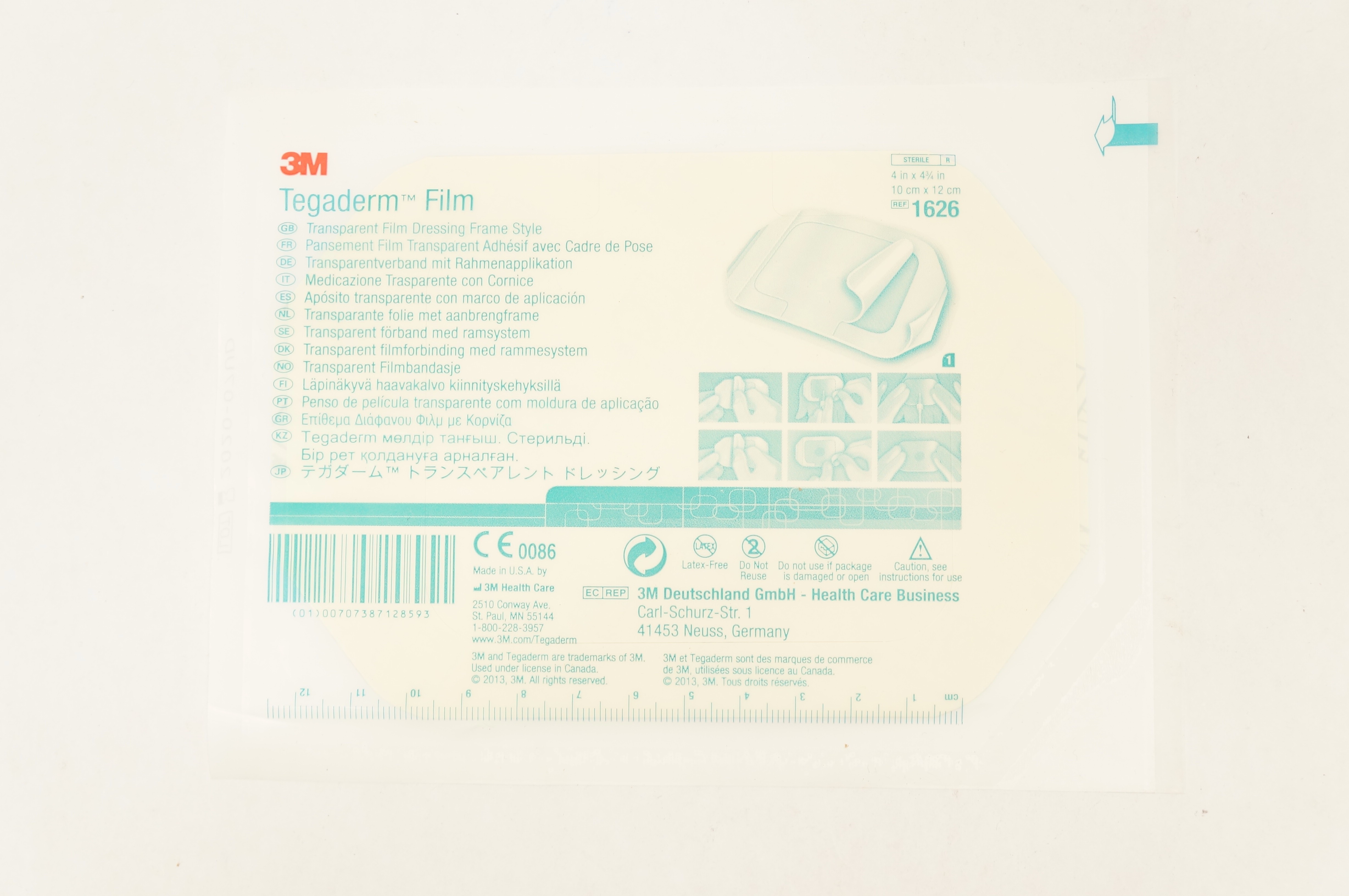 3M 1626 Tegaderm Transparent Film Dressing Frame Style 4inch x 4 3/4inch (x)