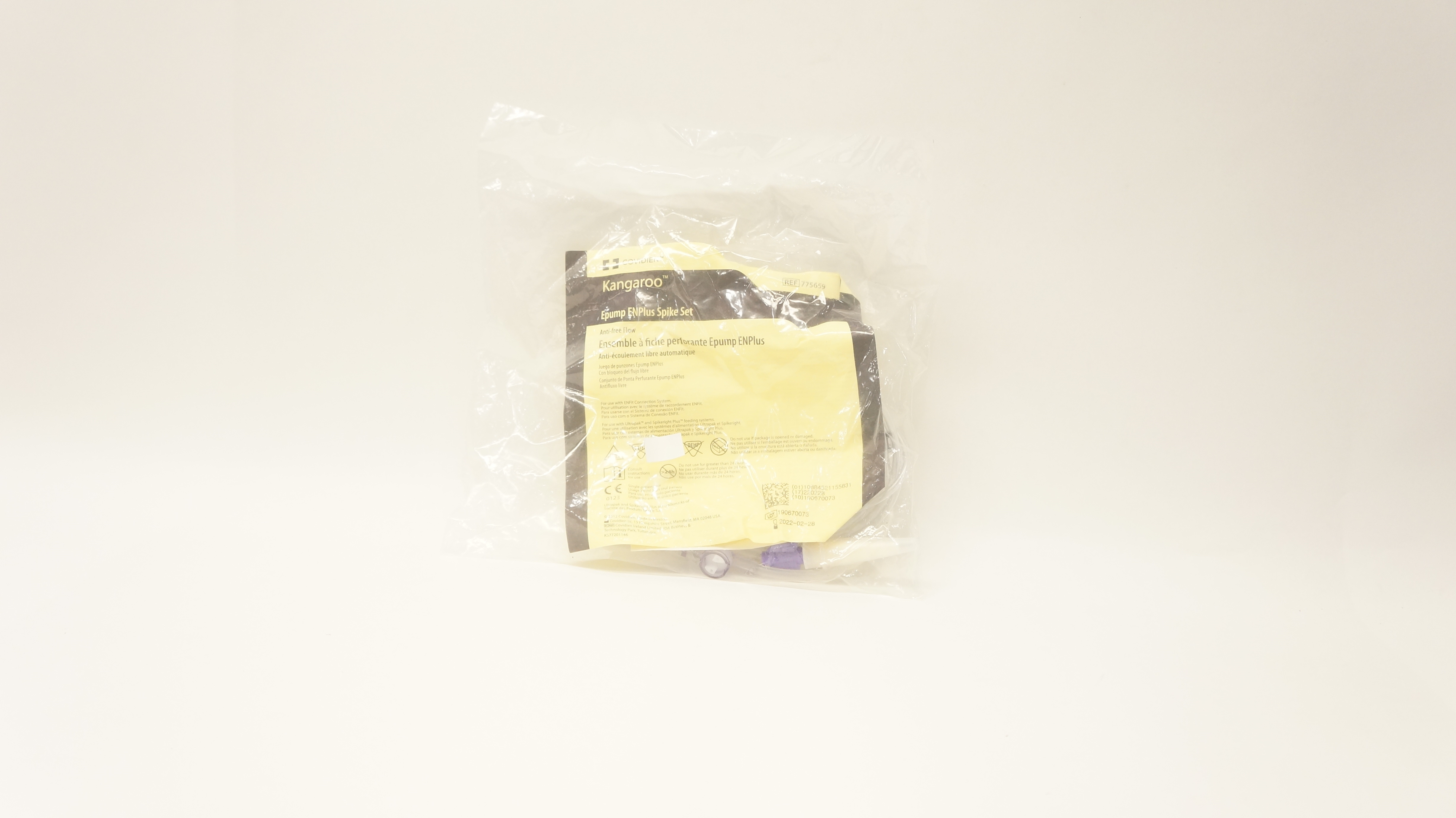 Covidien 775659 Kangaroo Epump ENPlus Spike Set Anti-Free Flow