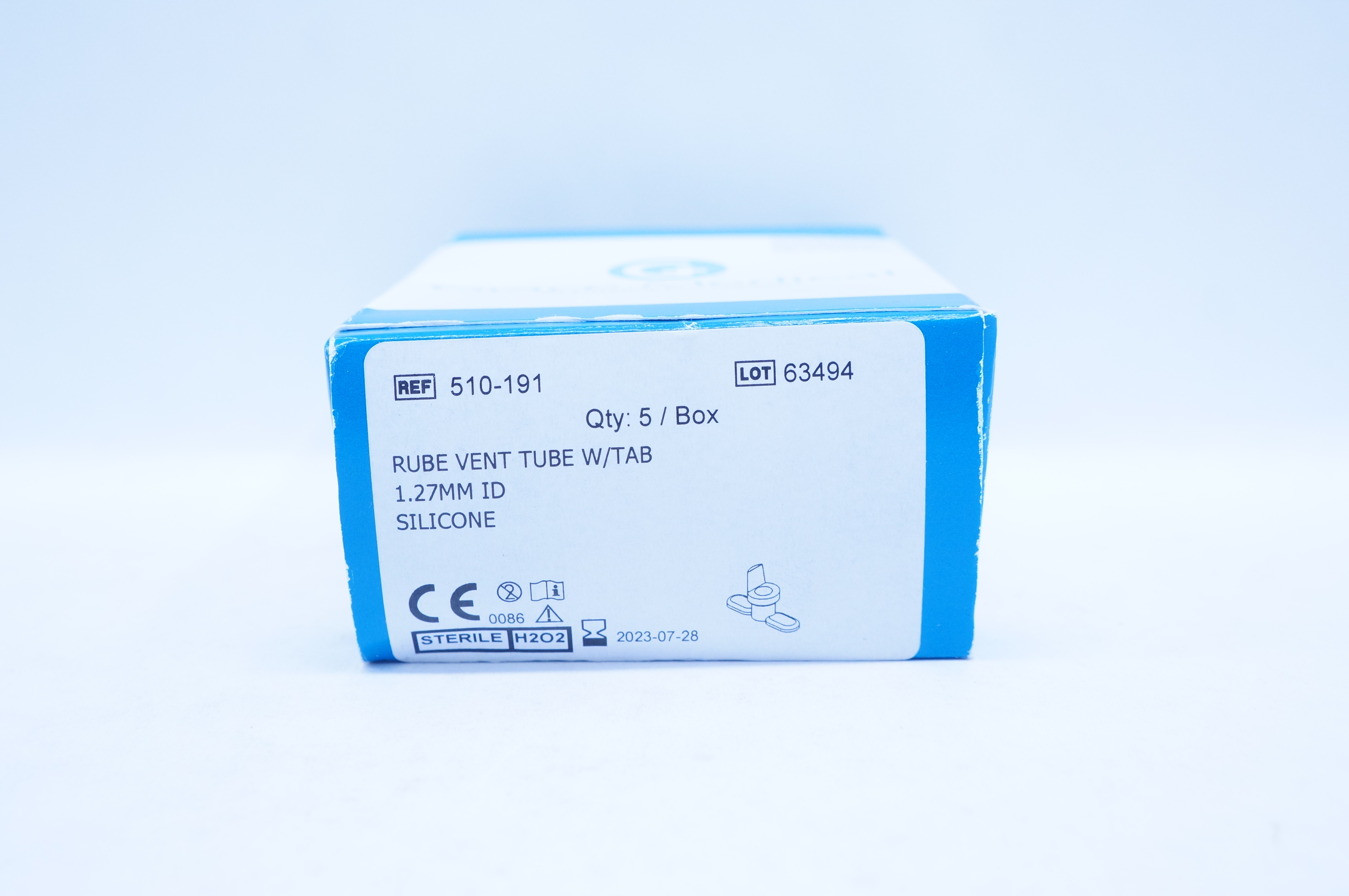 GraceMedical 510191 Rube Ventilation Tube w/Tab 1.27mm ID Box of 5