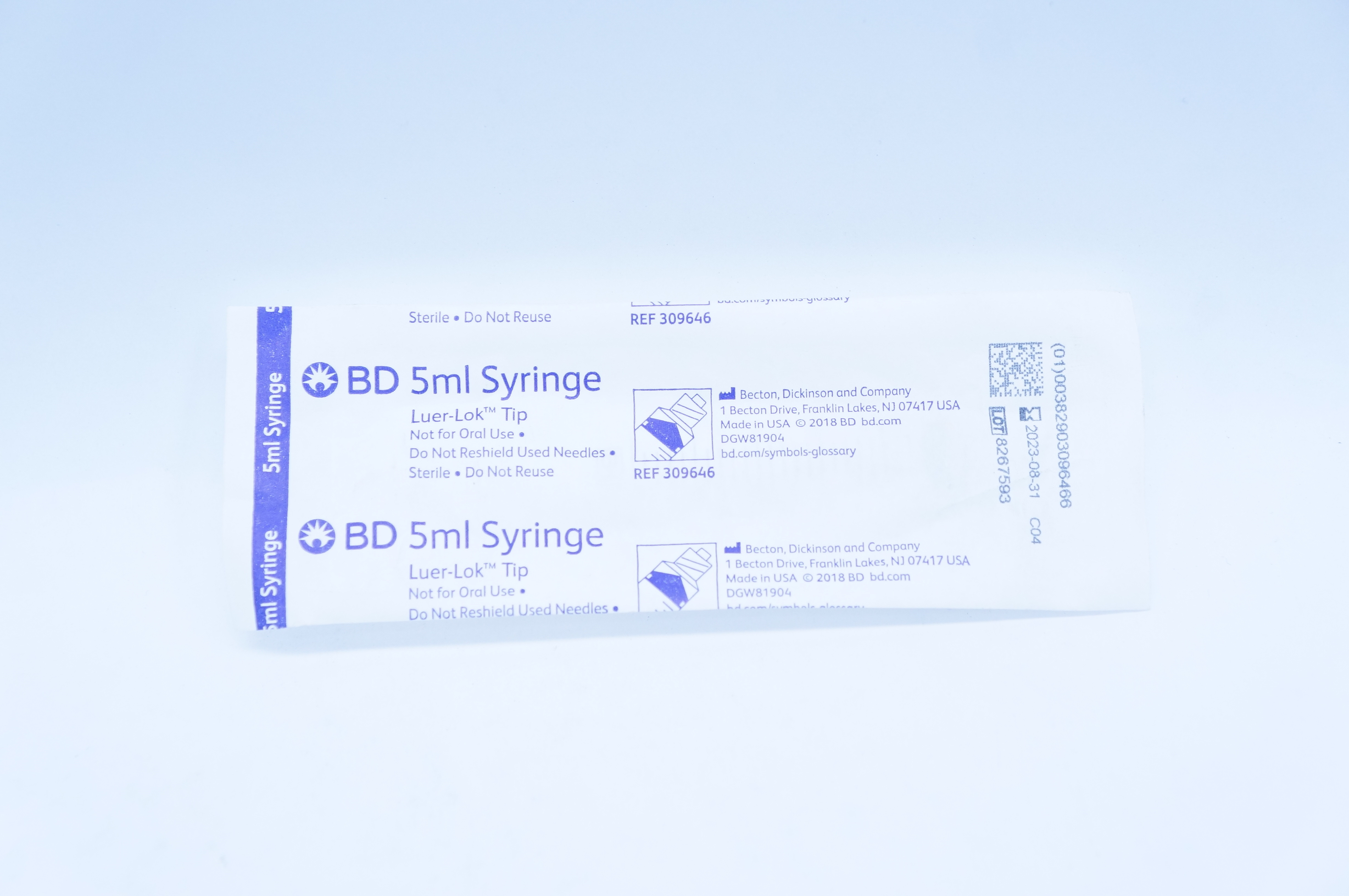 BD 309646 Luer-Lok Tip Syringe 5ml