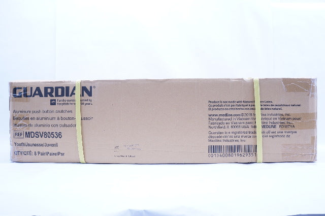 Medline MDSV80536 Guardian Aluminum Push Button Crutches Youth - Box of 8