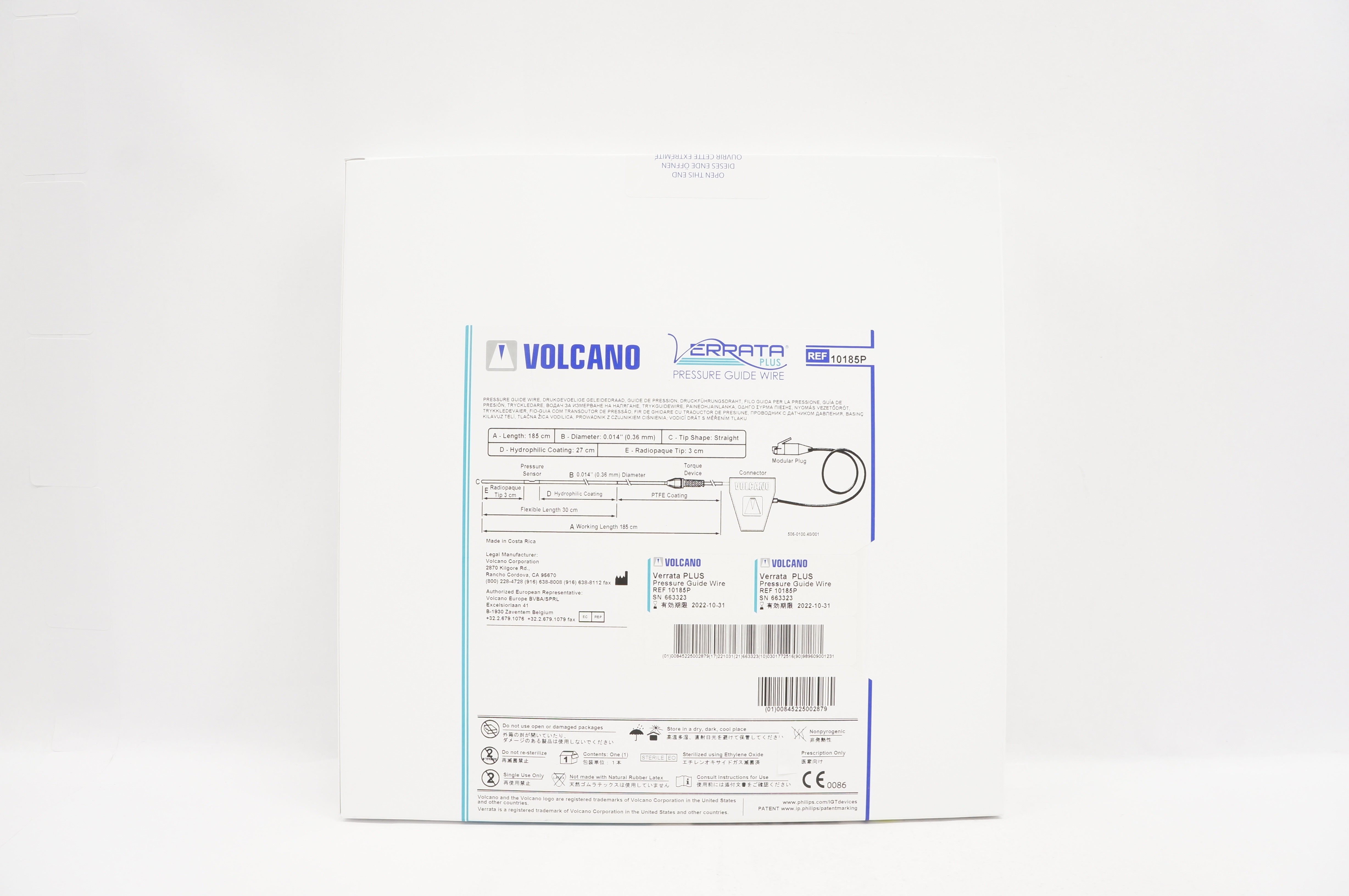 Volcano 10185P Verrata Pressure Guide Wire 0.014