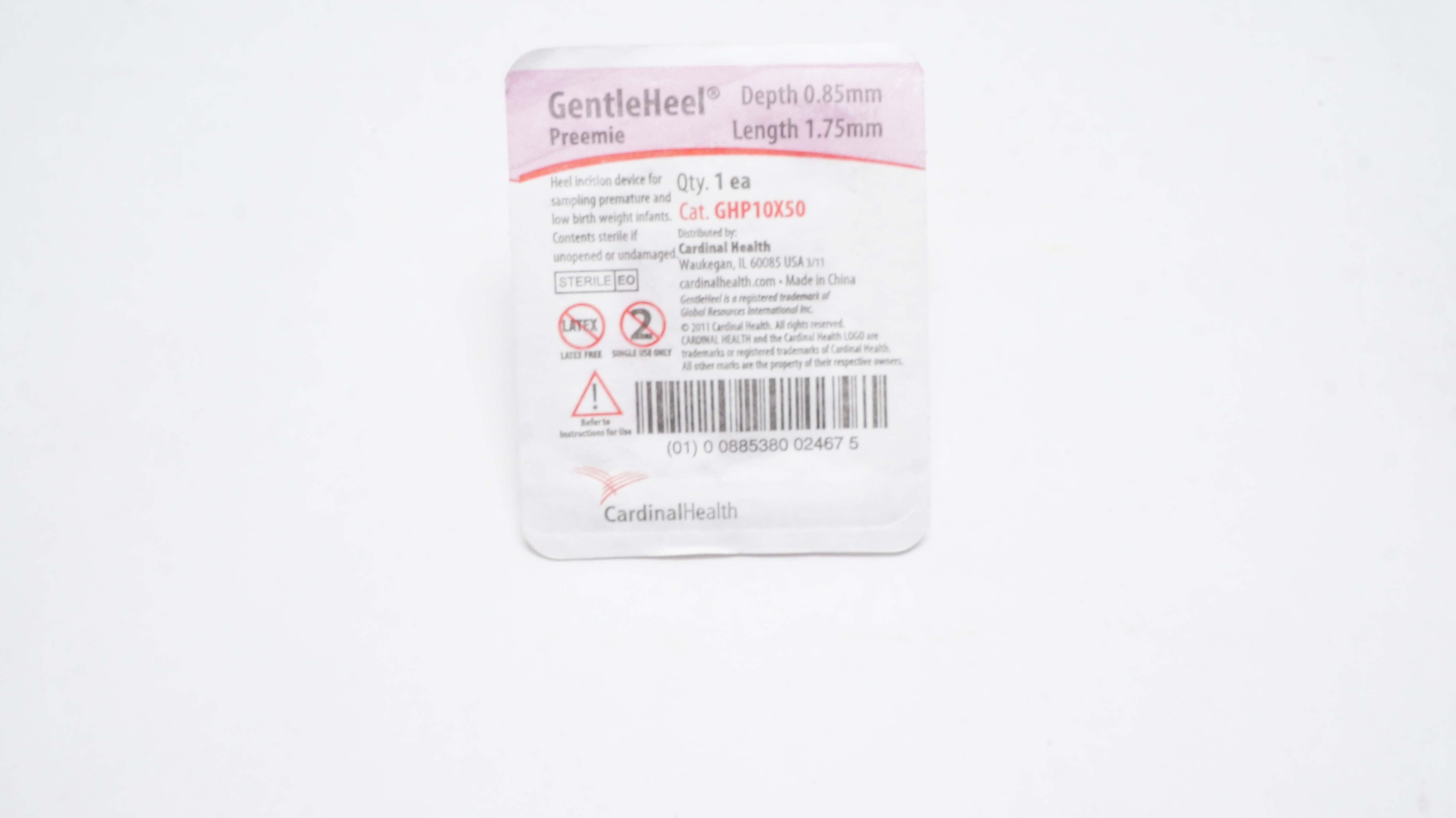 Cardinal Health GHP10X50 Gentle Heel Preemie Heel Incision Device 0.85x1.75mm(x)