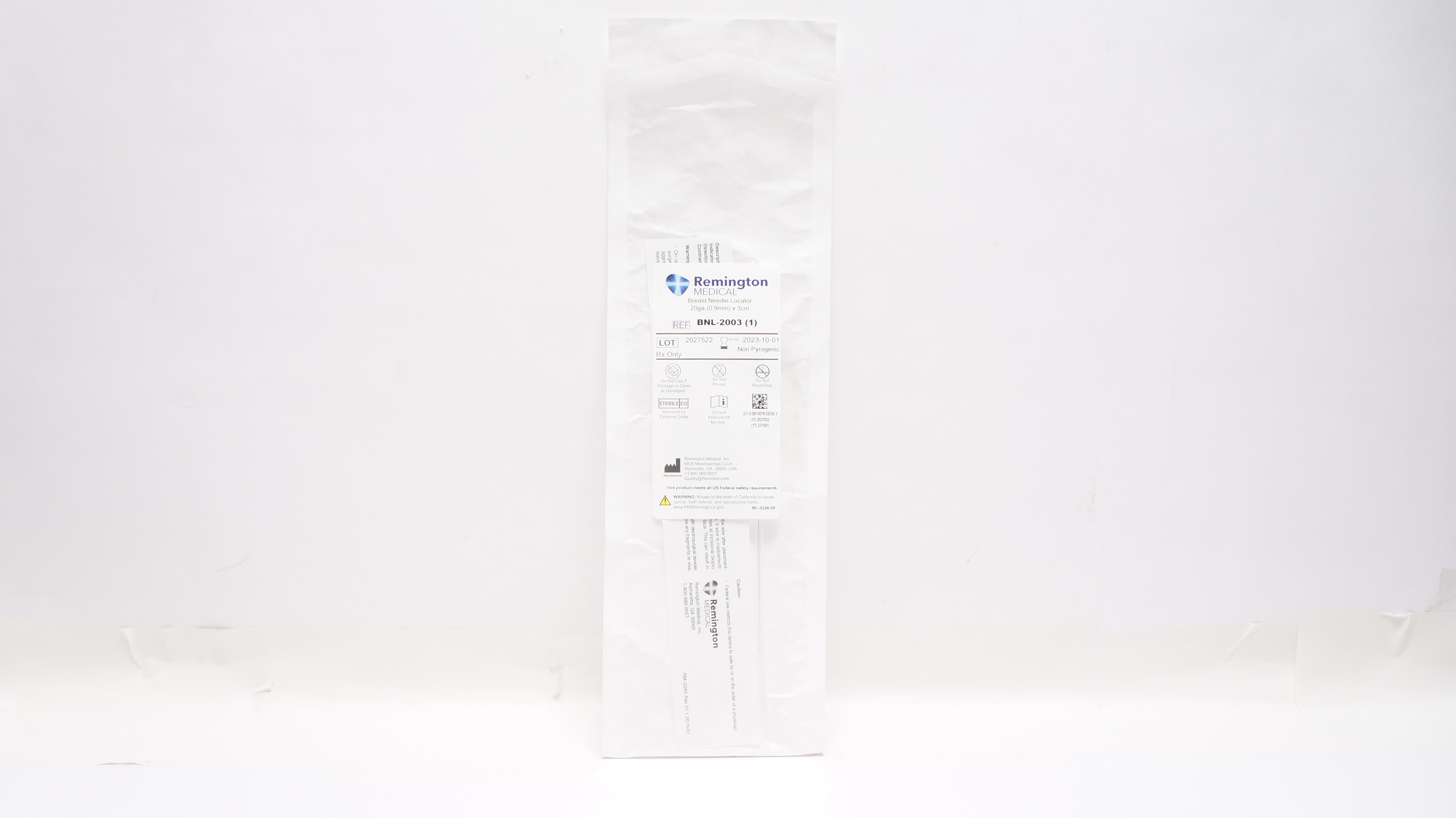 Remington Medical BNL-2003 Breast Ndle Locator 20ga x 3cm (x)