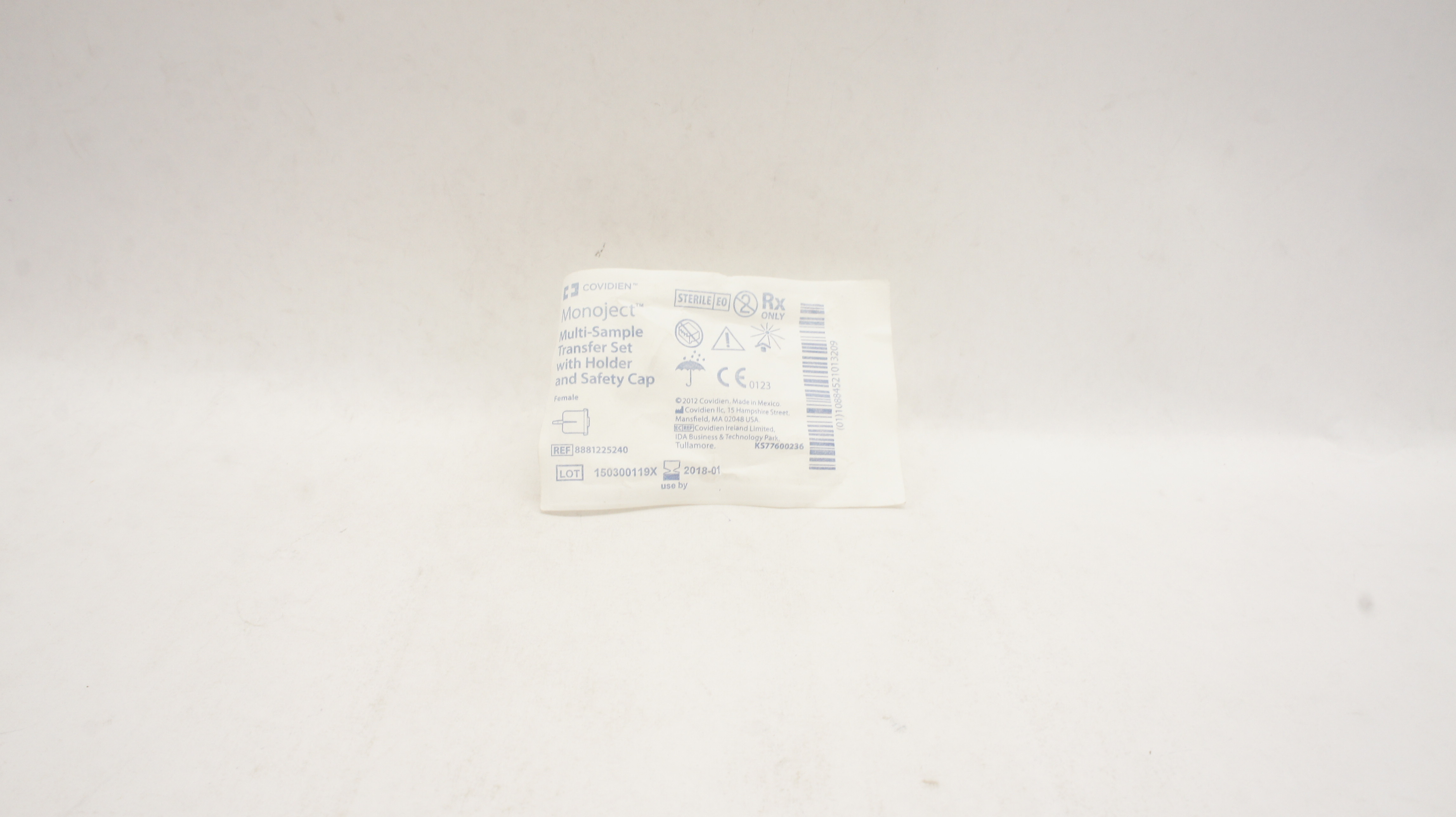 Covidien 8881225240 Monoject Multi-Sample Transfer Set W/Holder & Safety Cap (x)