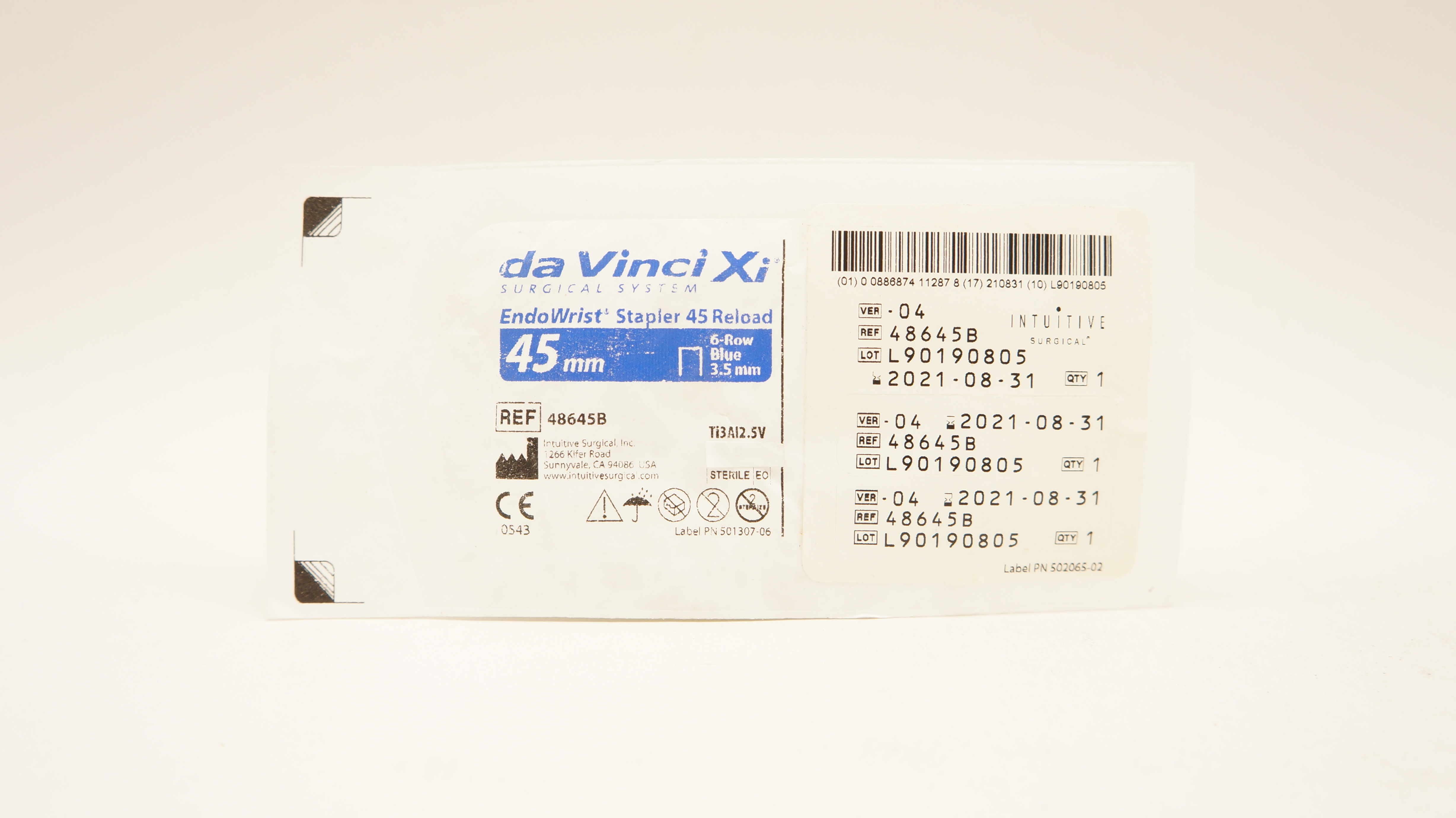 Intuitive 48645B Da VinciXi EndoWrist Stapler 45 Reload 45mm 6-Row 3.5 mm (x)
